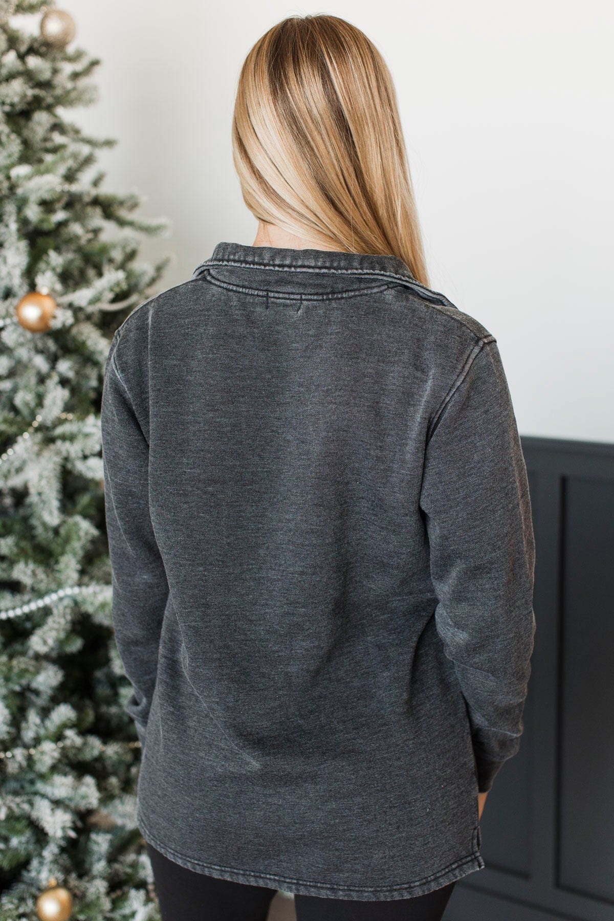 Reason To Celebrate Quarter Zip Pullover- Black - Image 7