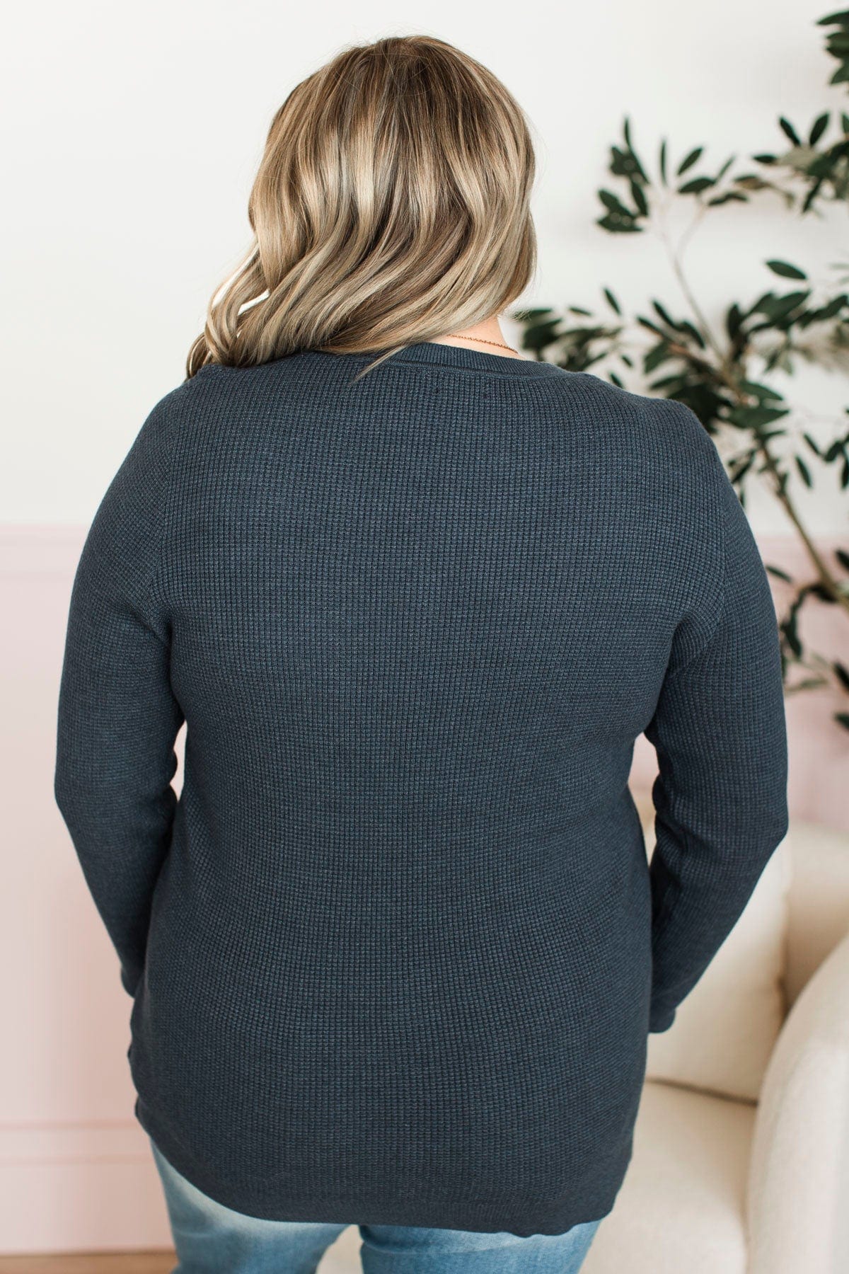 Reasons To Smile Knit Sweater- Navy - Image 8