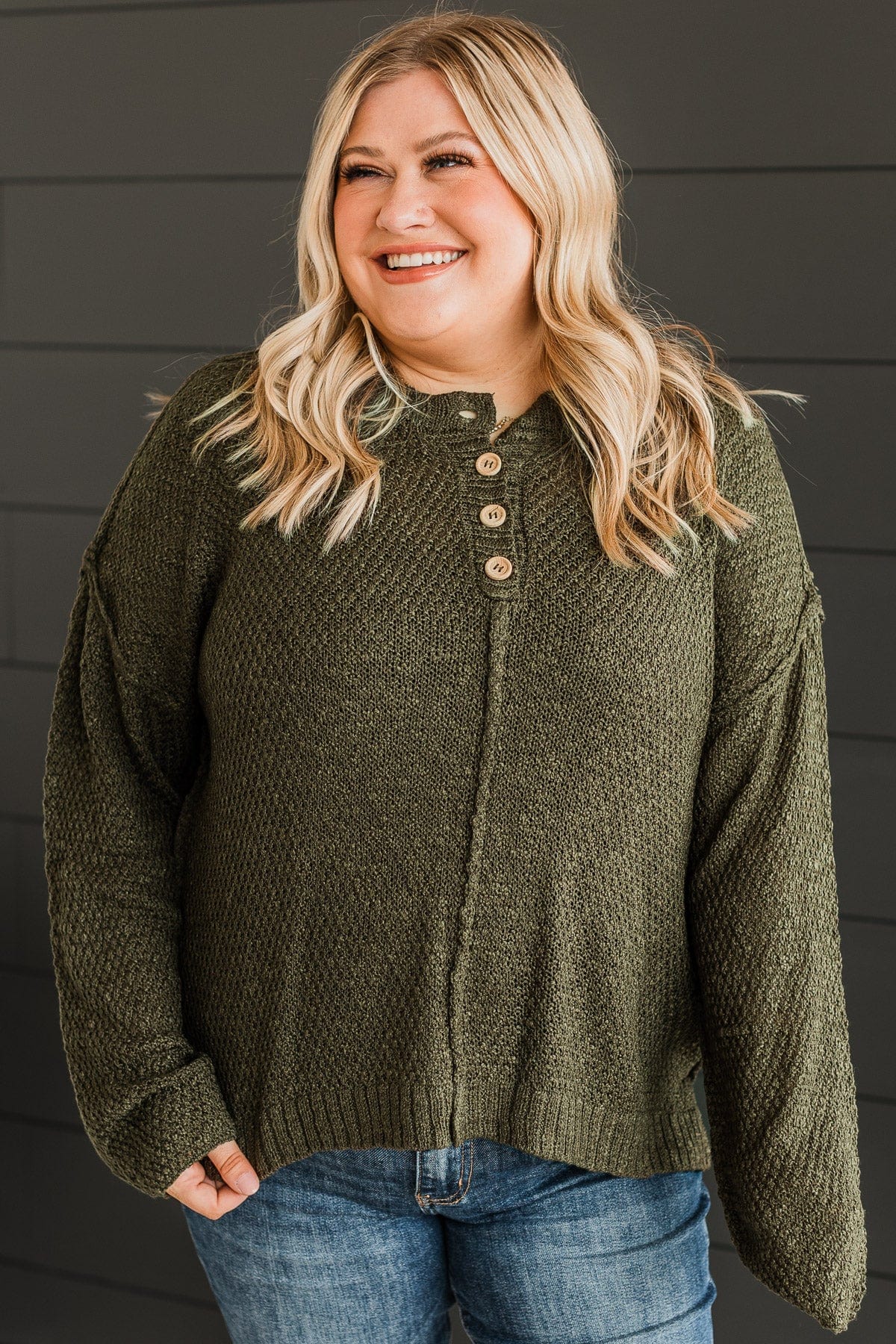Rebellious Rose Knit Top- Olive - Image 4
