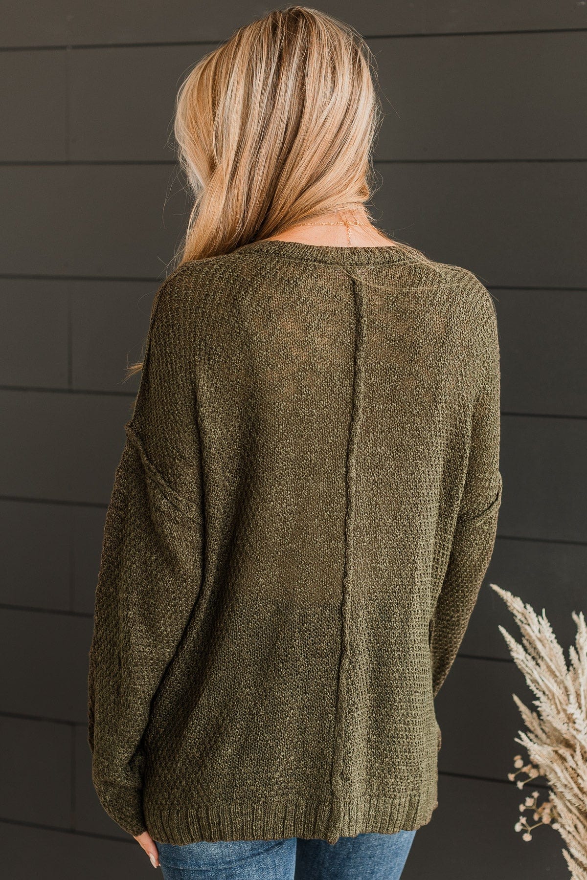 Rebellious Rose Knit Top- Olive - Image 7