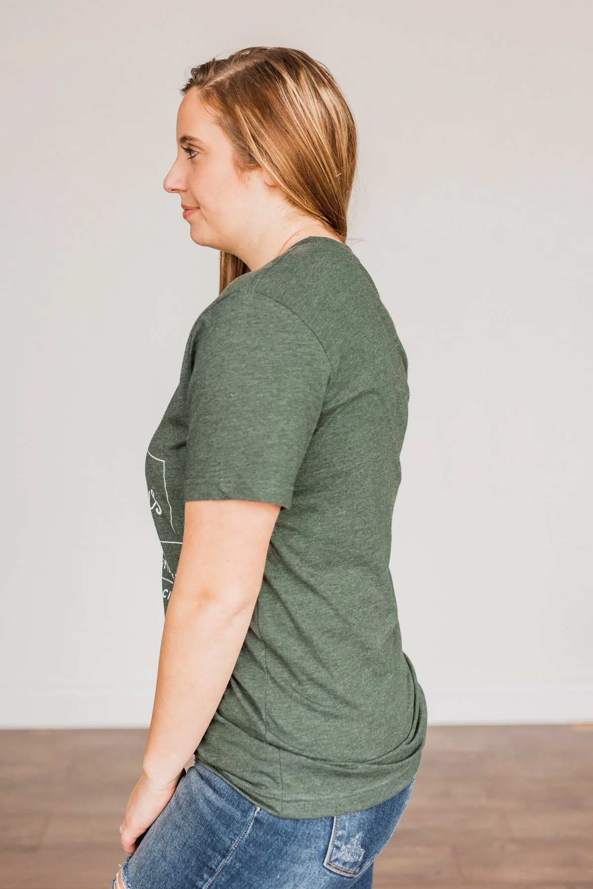 "Reindeer Sleigh Rides" Graphic Tee- Hunter Green - Image 9