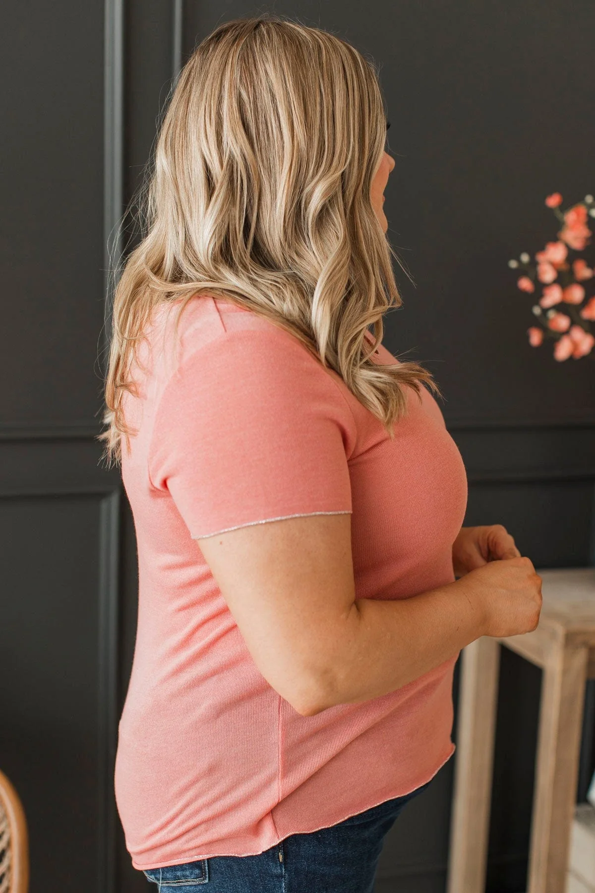Remarkable Confidence Knit Top- Coral - Image 4