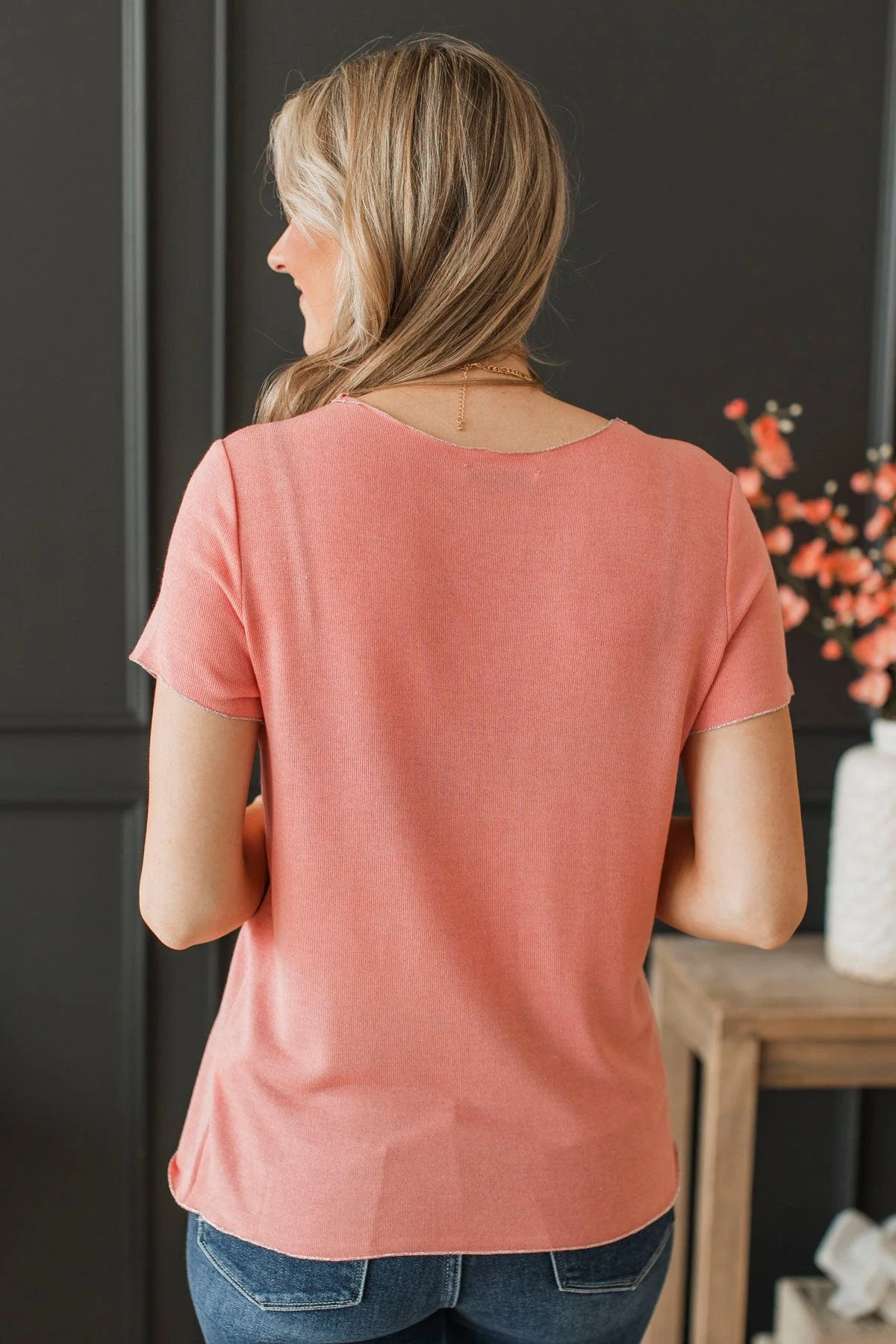 Remarkable Confidence Knit Top- Coral - Image 7