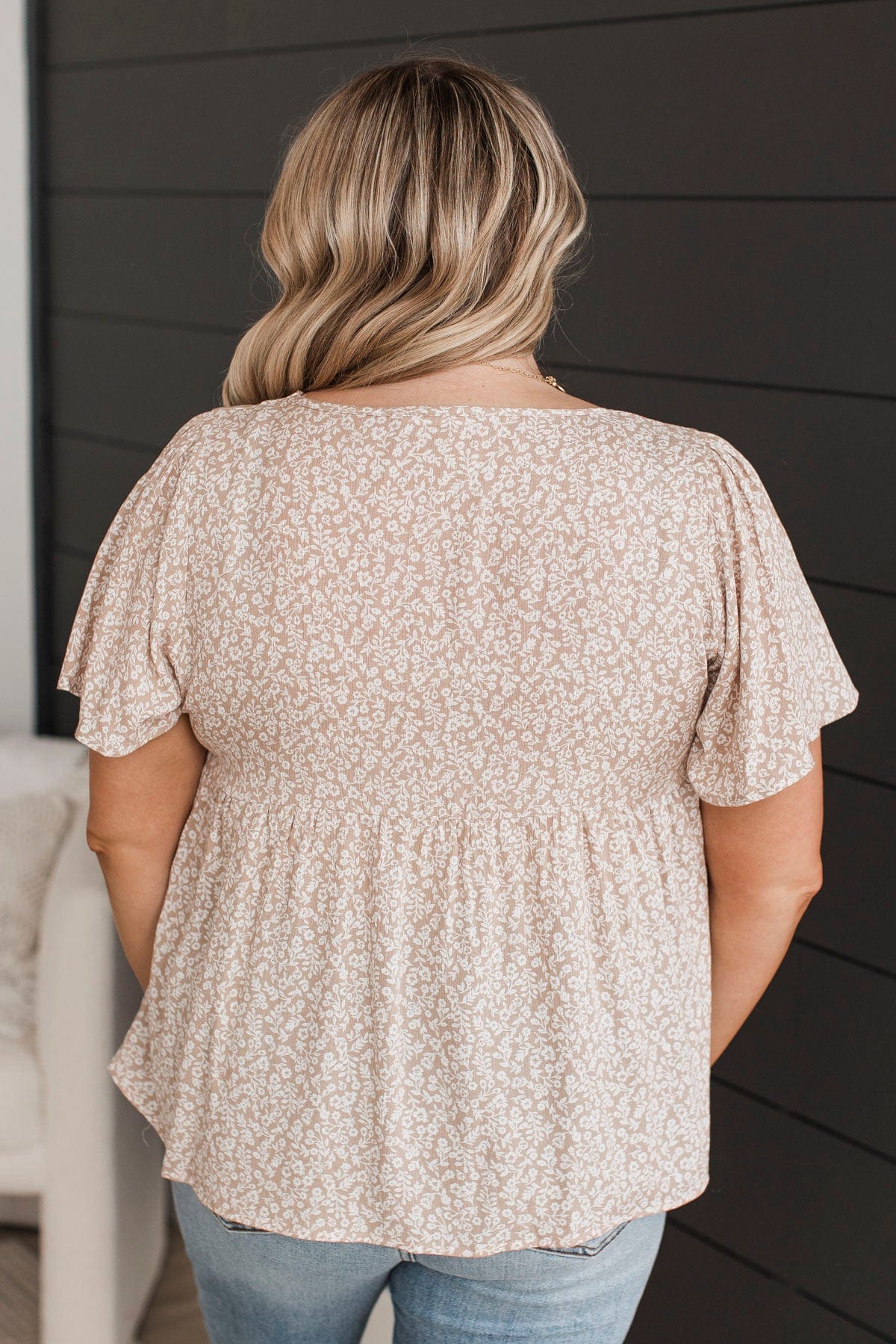 Reminisce With Me Floral Top- Beige - Image 7