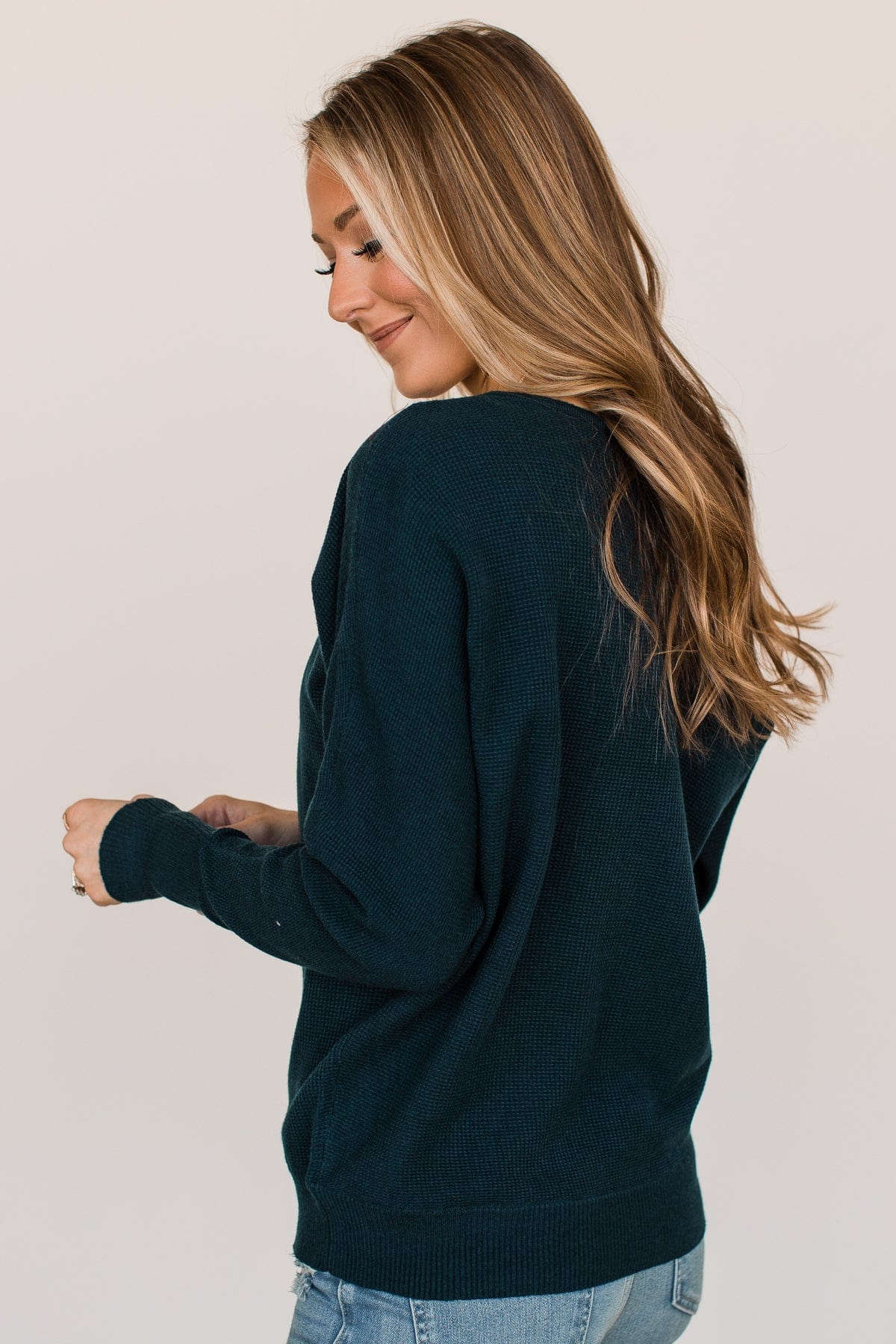 Revealing Devotion Knit Sweater- Dark Teal - Image 8