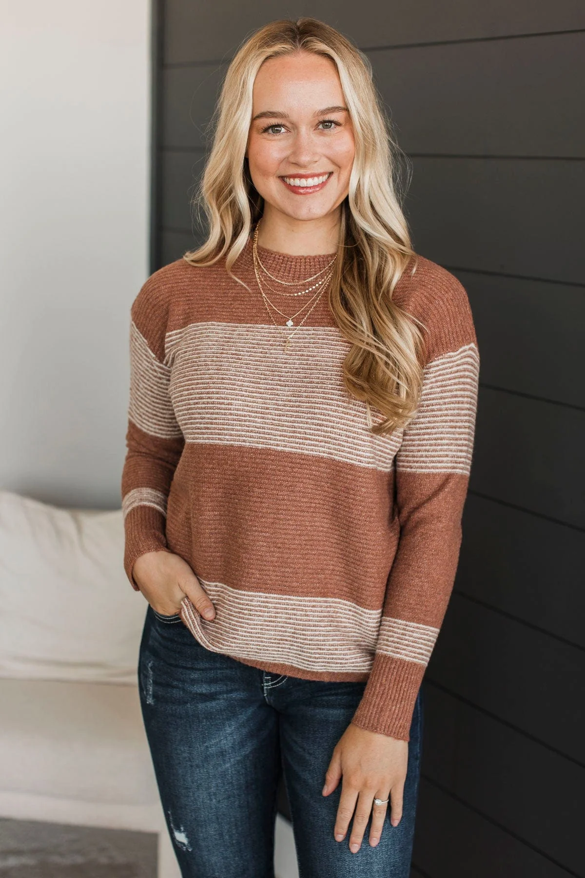 Right Back To You Knit Sweater- Copper - Image 2