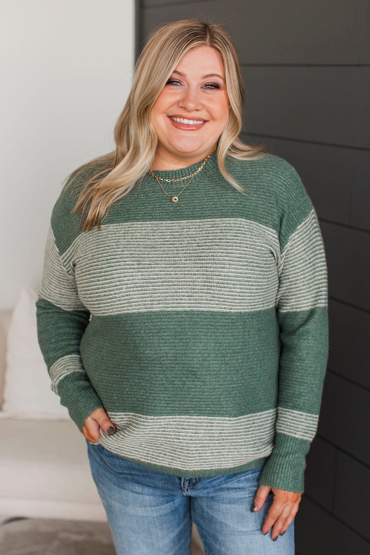 Right Back To You Knit Sweater- Kale - Image 4