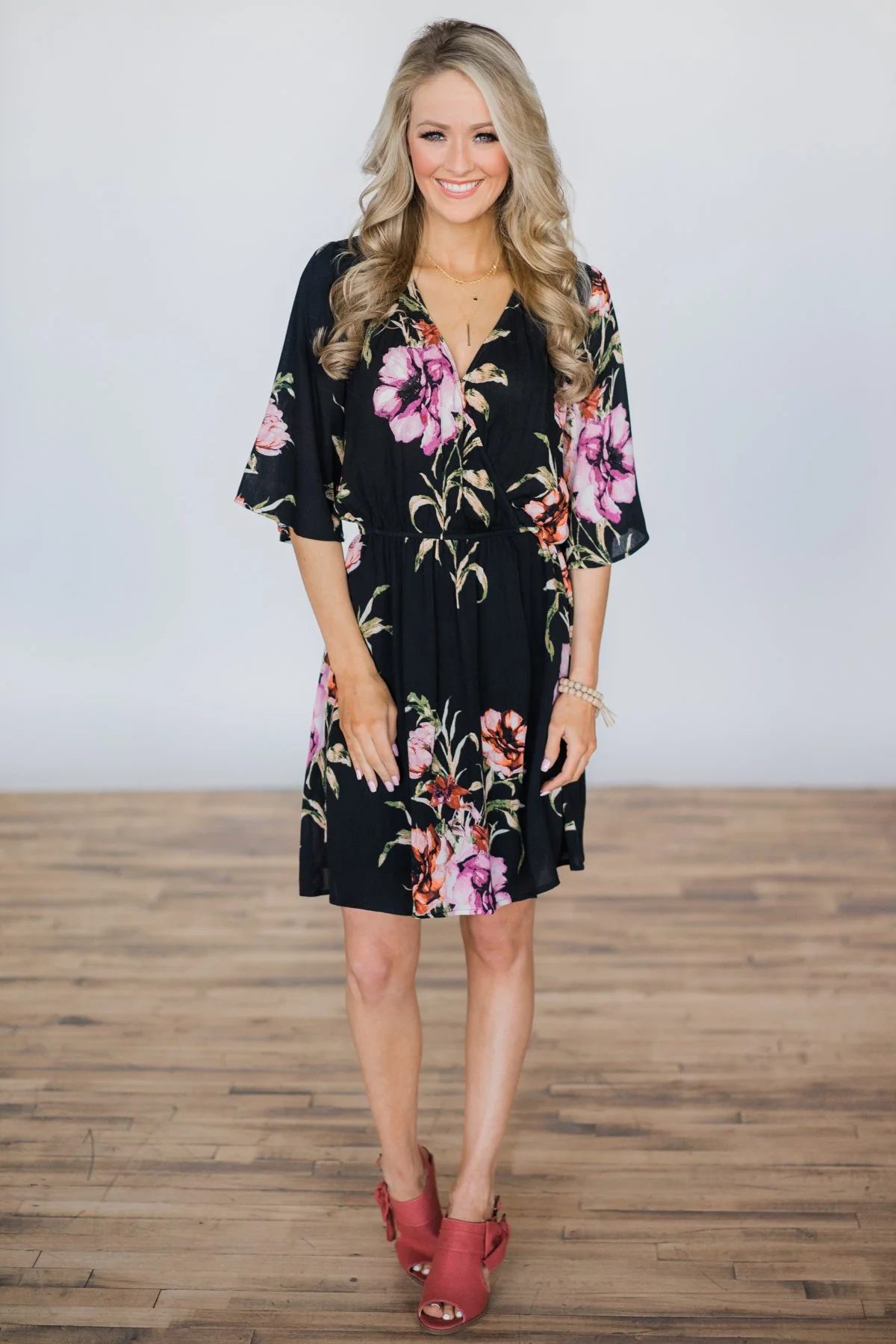 Right from the Start Black Floral Dress - Image 2
