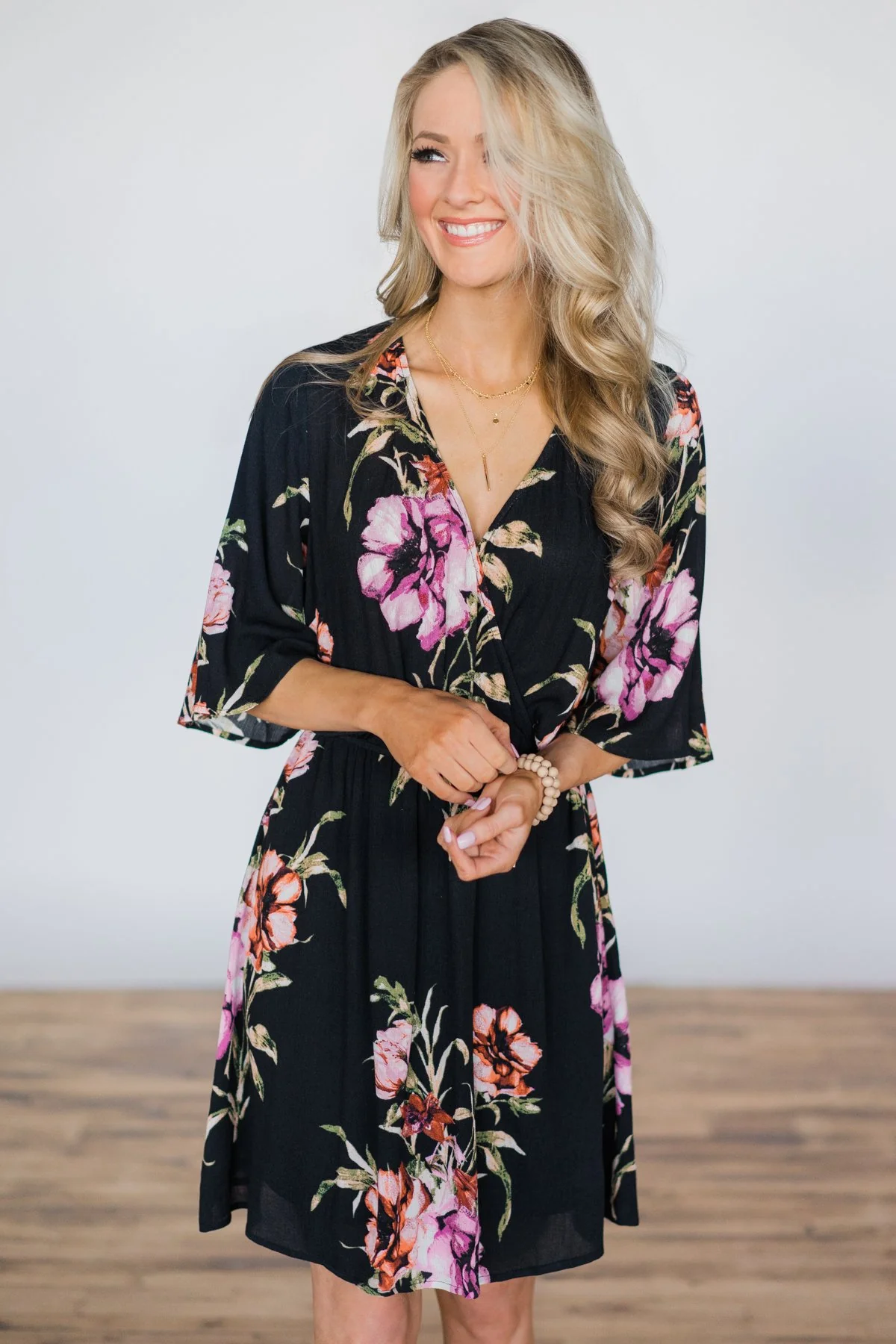 Right from the Start Black Floral Dress - Image 5