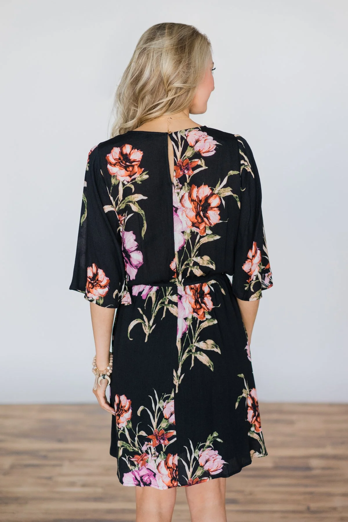 Right from the Start Black Floral Dress - Image 8