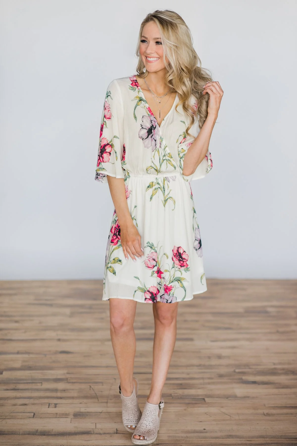 Right from the Start Cream Floral Dress - Image 3