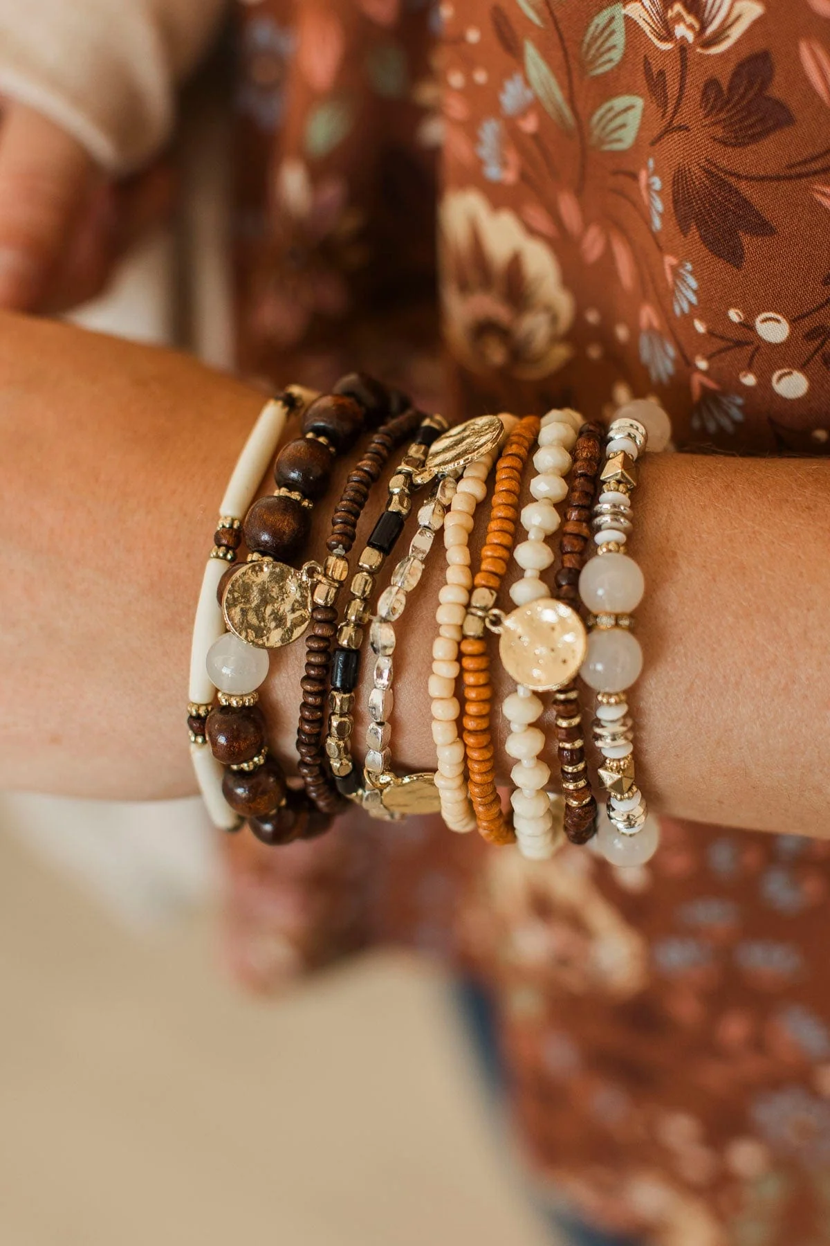 Right On The Money Bracelet Set- Brown - Image 2