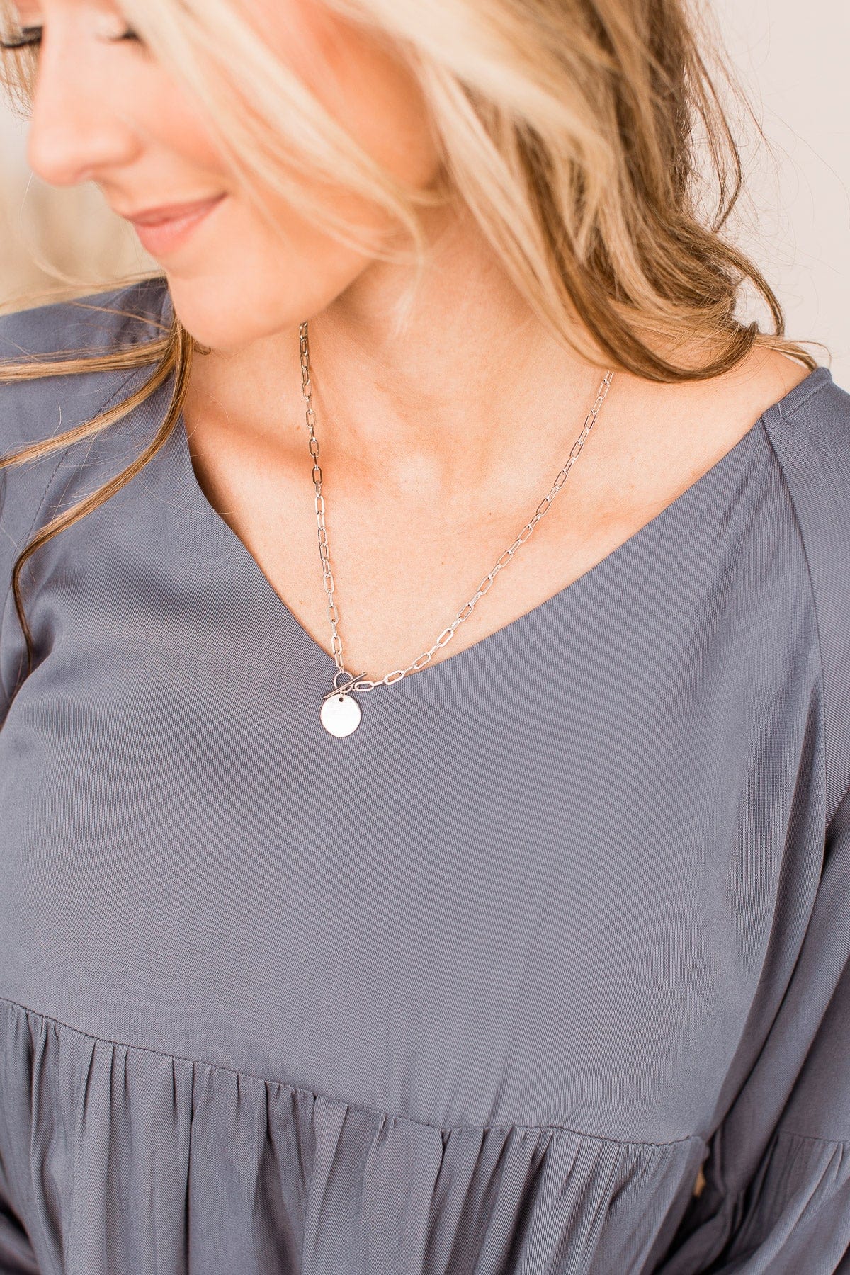"Right & Wrong" Pendant Necklace- Silver - Image 4