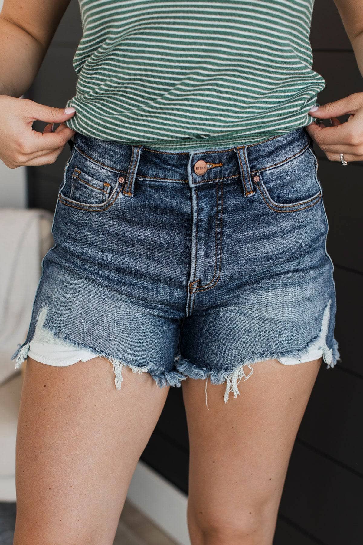 Risen Denim Shorts- Darla Wash