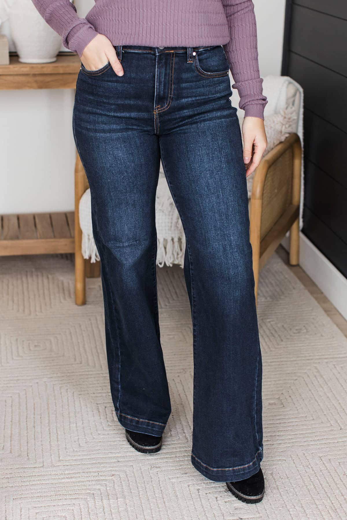 Risen Wide Leg Jeans- Palmer Wash - Image 4