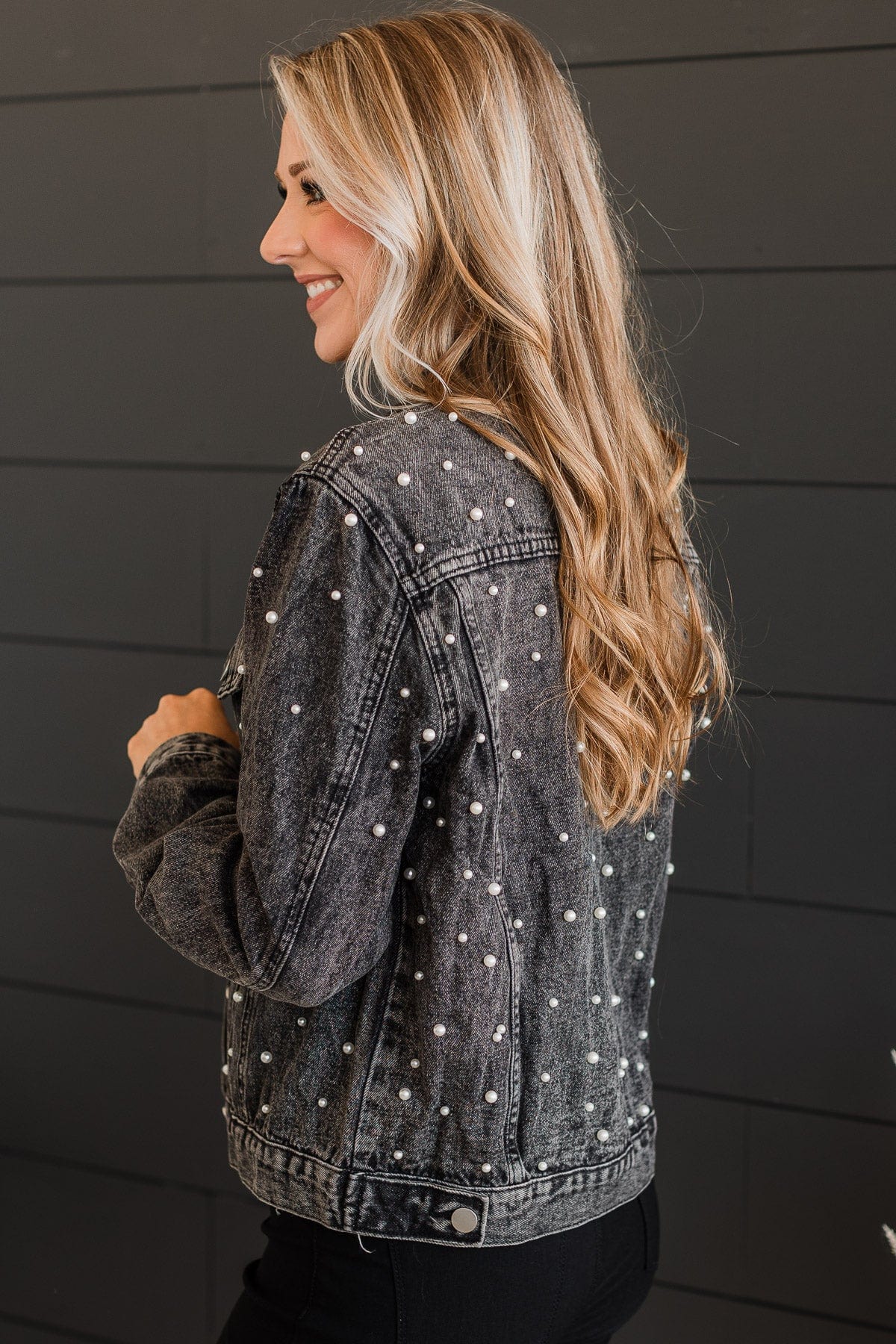 Risk Taker Embellished Jean Jacket- Black - Image 7