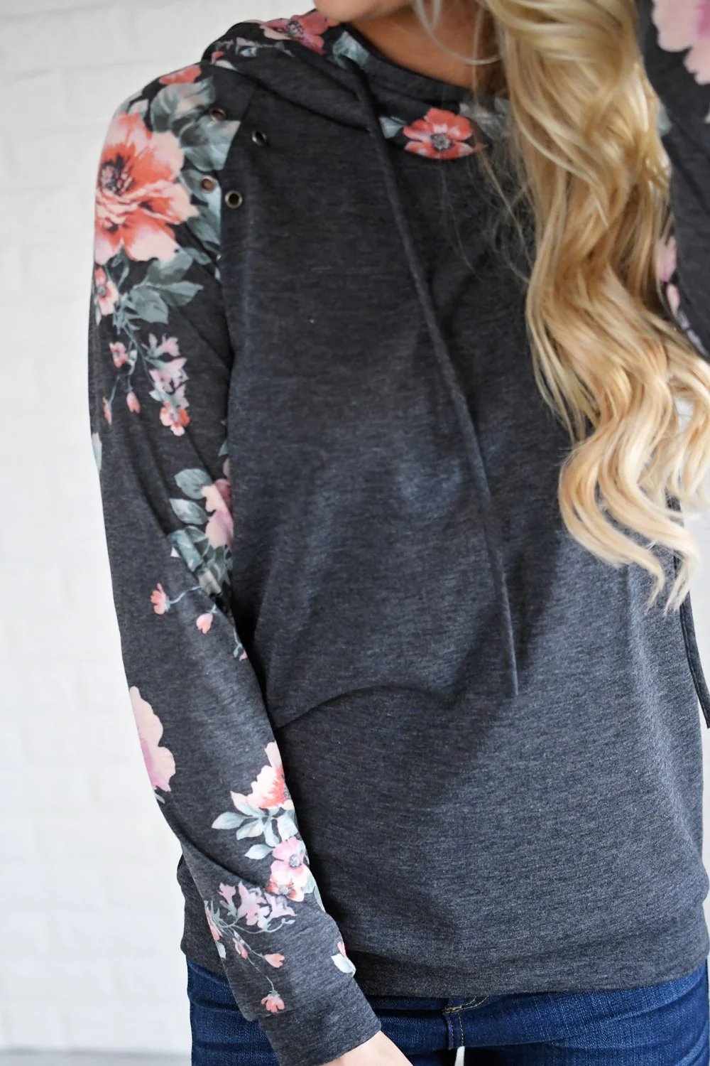 Rivets & Floral Hoodie - Image 4