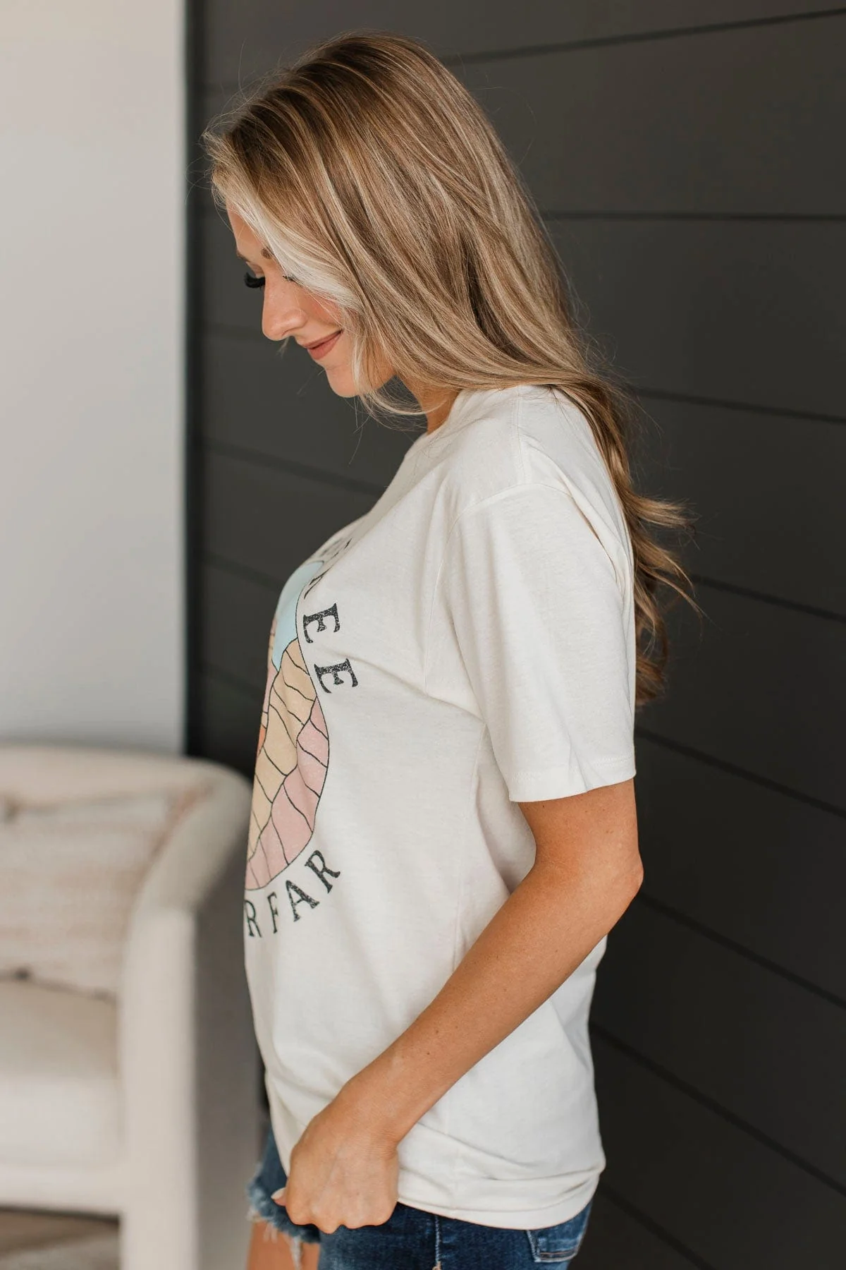 "Roam Free, Wander Far" Graphic Tee- Ivory - Image 6