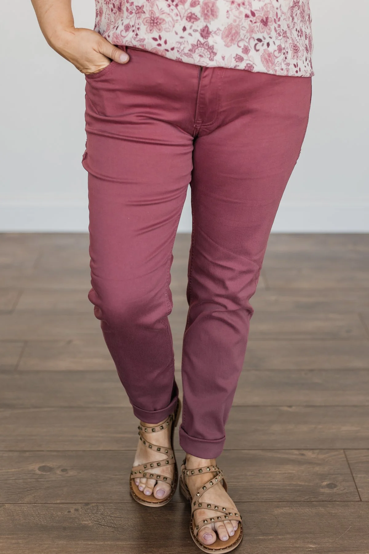 Rubberband Stretch Skinny Jeans- Rosemary Wash - Image 3