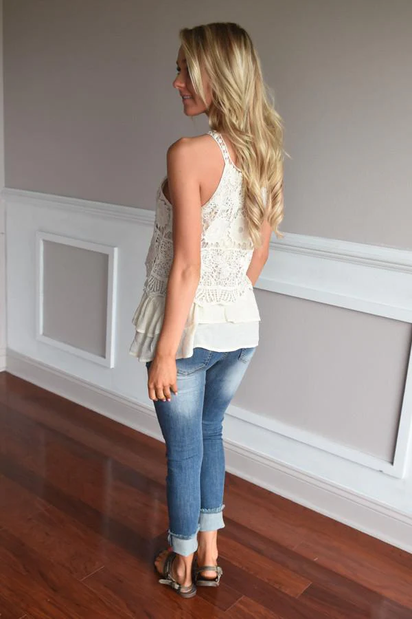 Ruffle My Feathers Crochet Tank - Image 6