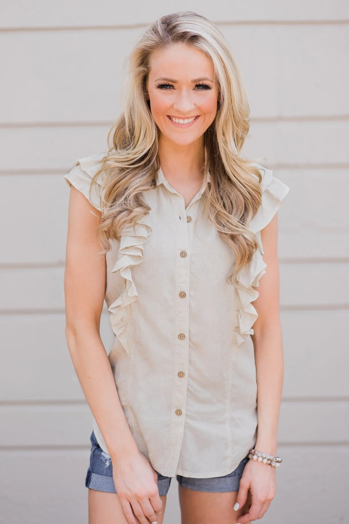 Ruffled Up Cutie Top- Oatmeal - Image 5
