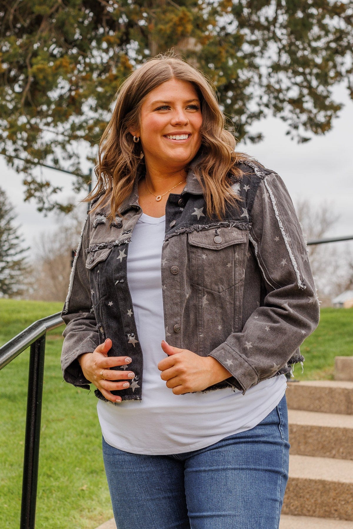 Rugged Beauty Distressed Jacket- Black - Image 4