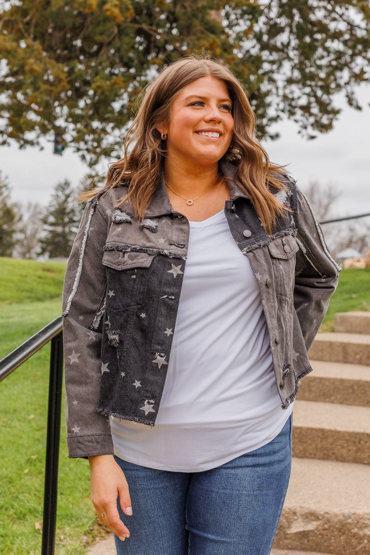 Rugged Beauty Distressed Jacket- Black - Image 6