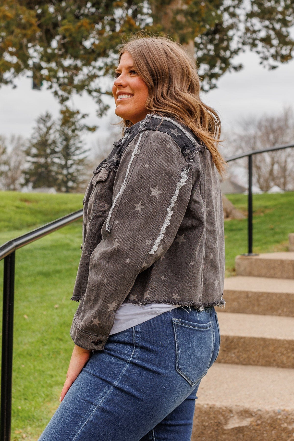 Rugged Beauty Distressed Jacket- Black - Image 7