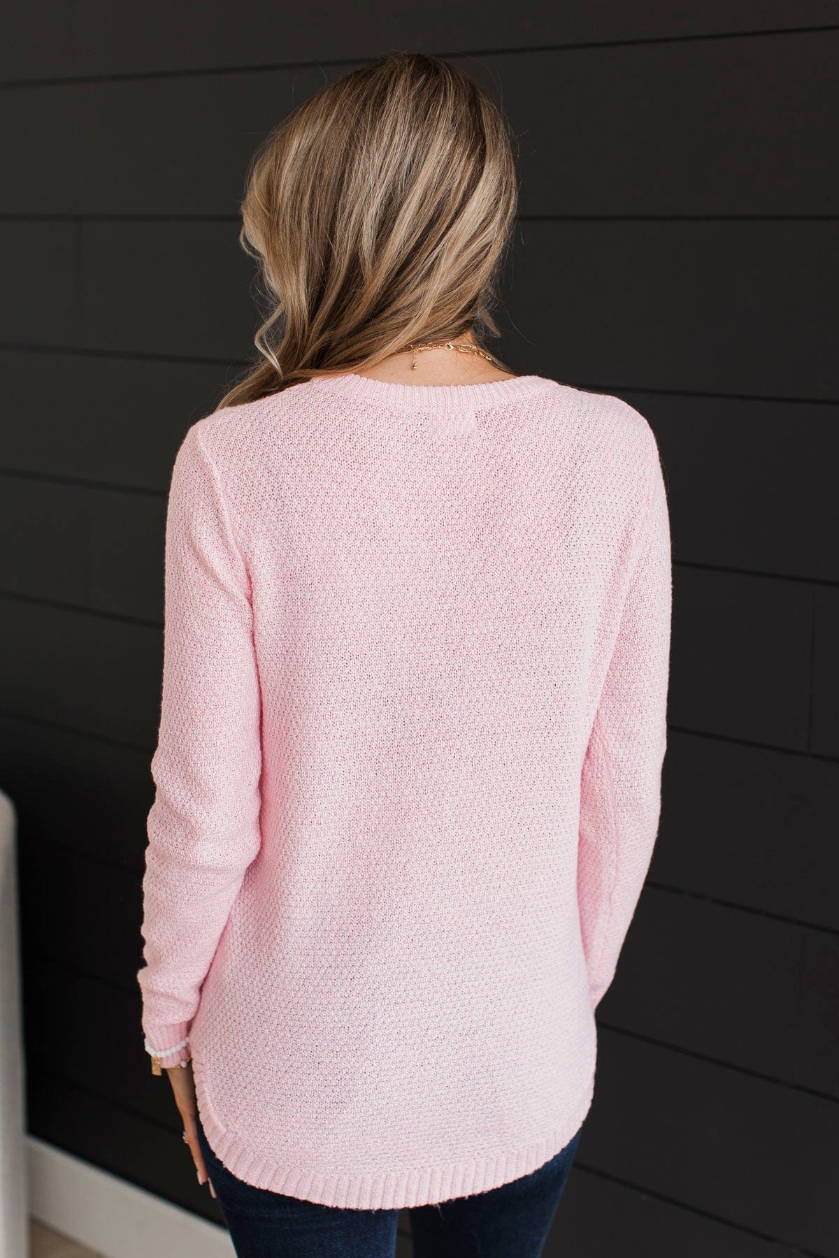 Runway Beauty Knit Sweater- Baby Pink - Image 8