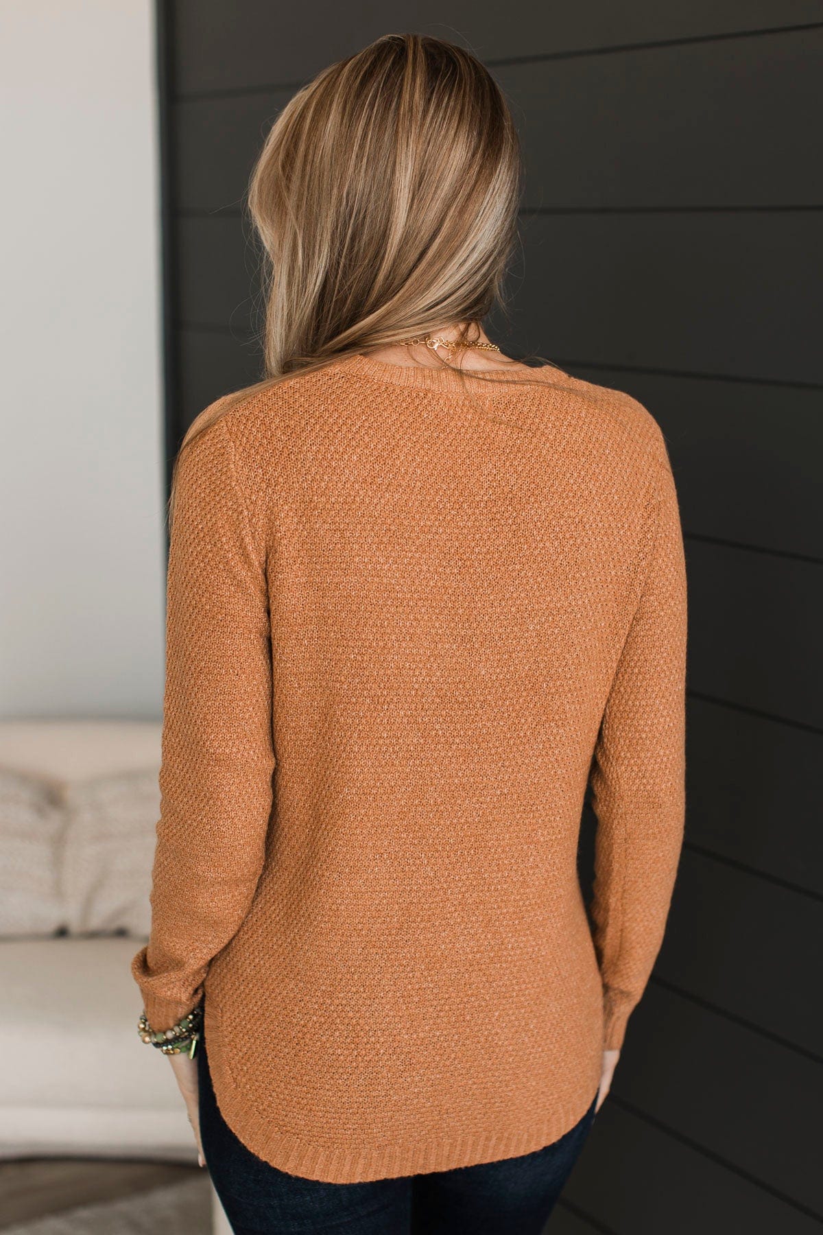 Runway Beauty Knit Sweater- Cinnamon - Image 8