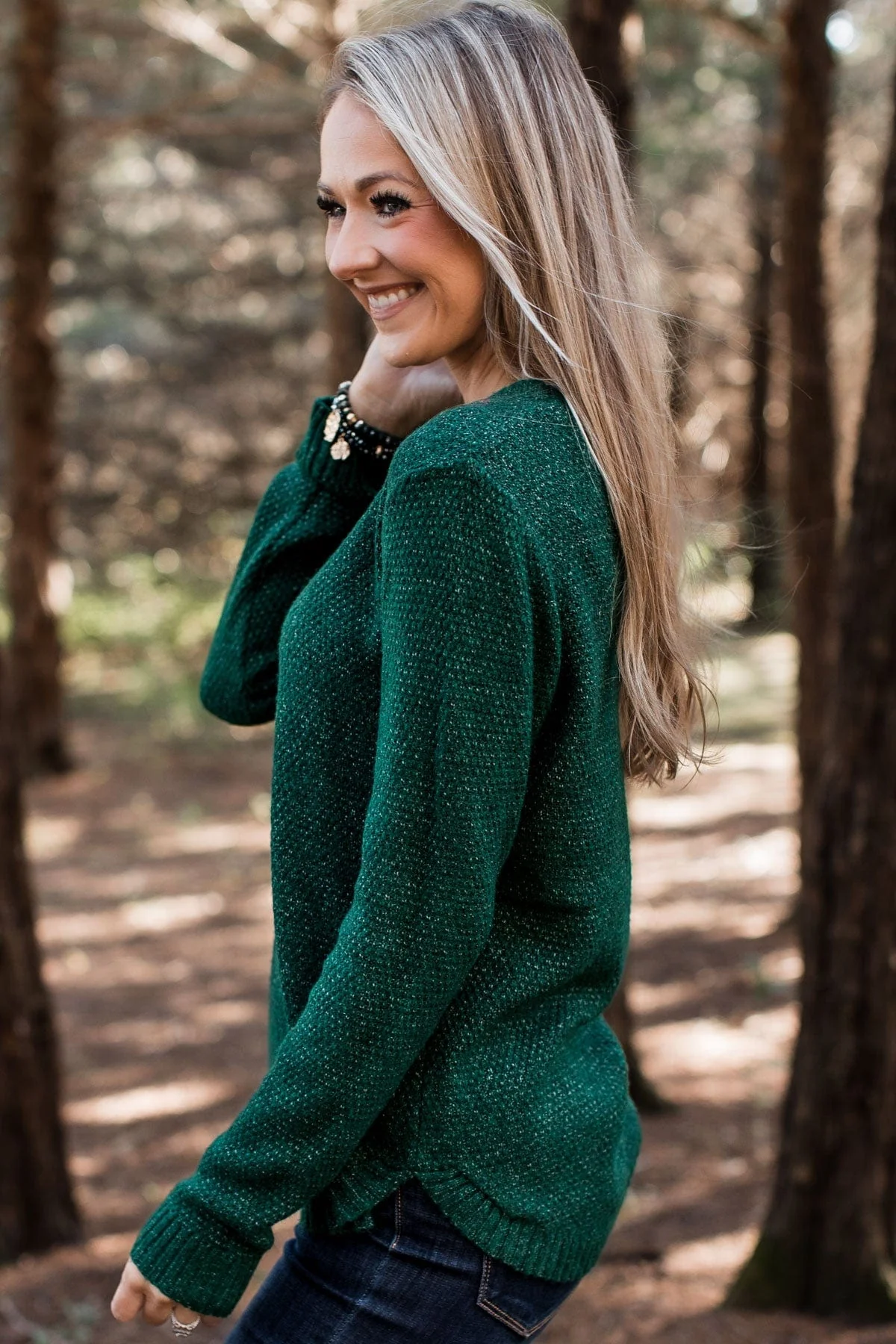 Runway Beauty Knit Sweater- Forest Green - Image 6