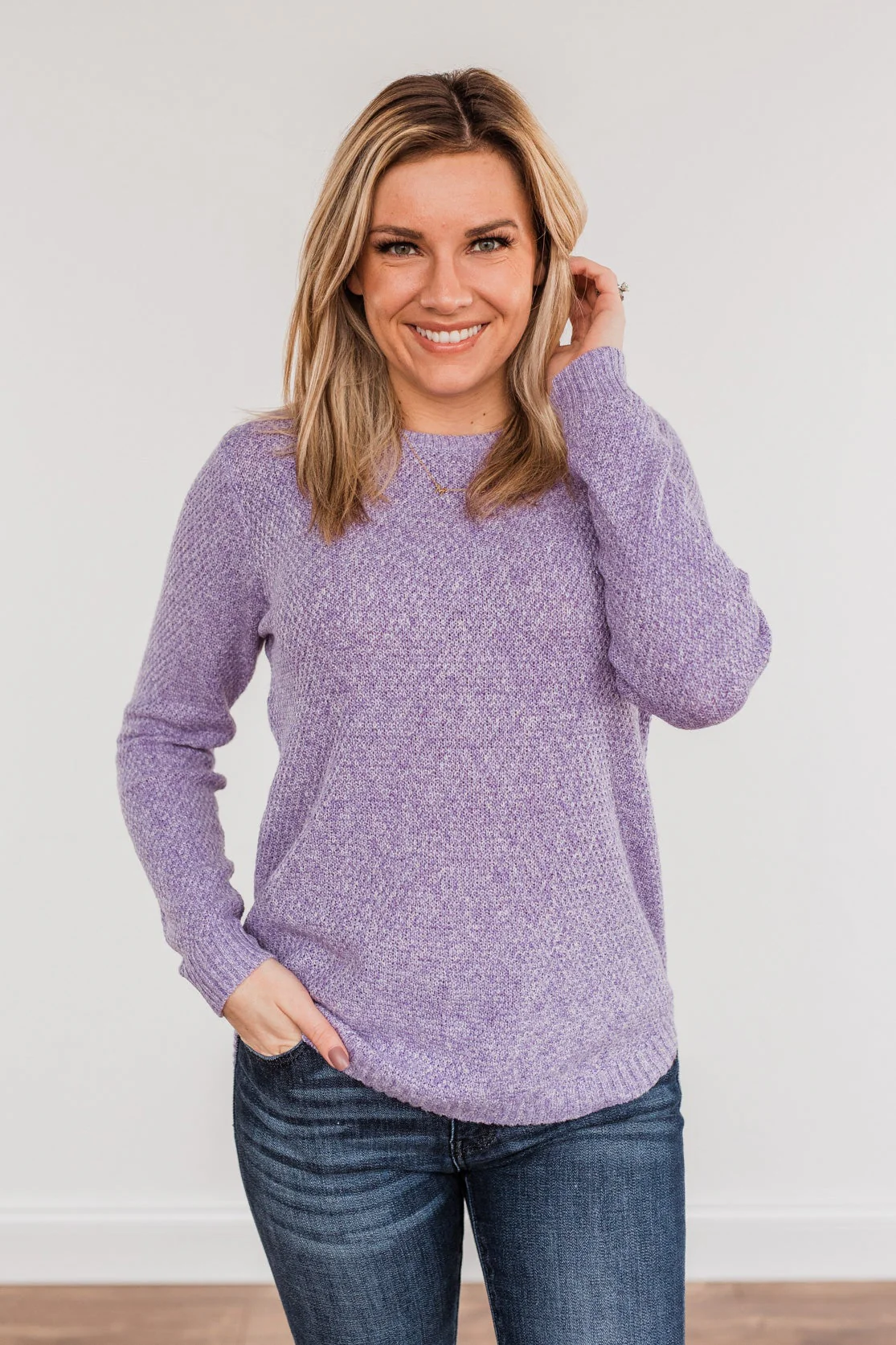 Runway Beauty Knit Sweater- Lavender - Image 3