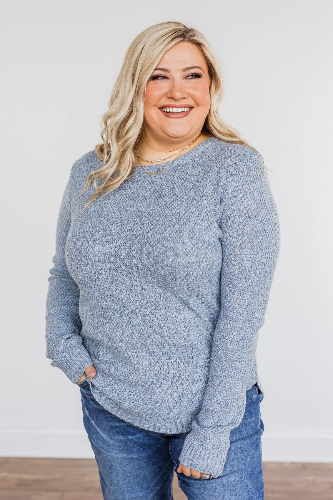 Runway Beauty Knit Sweater- Light Blue - Image 2