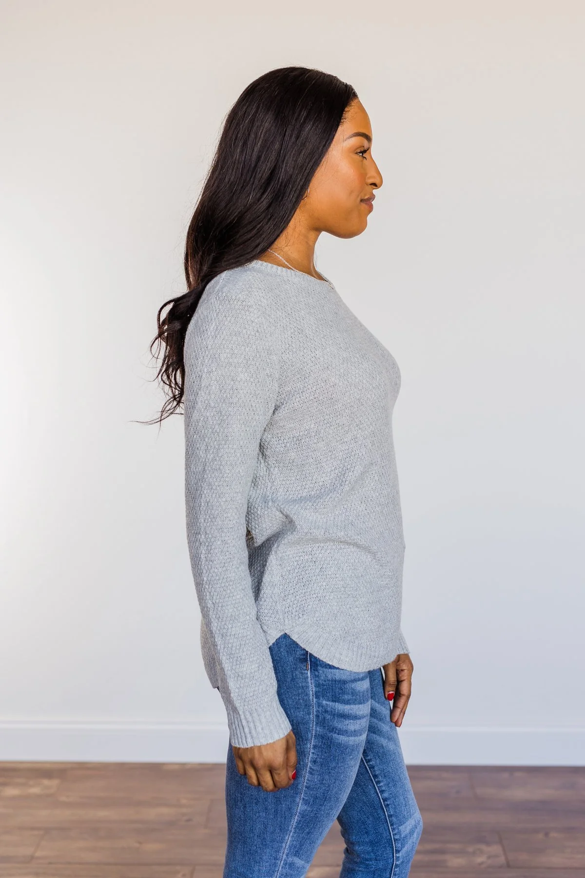 Runway Beauty Knit Sweater- Light Grey - Image 11