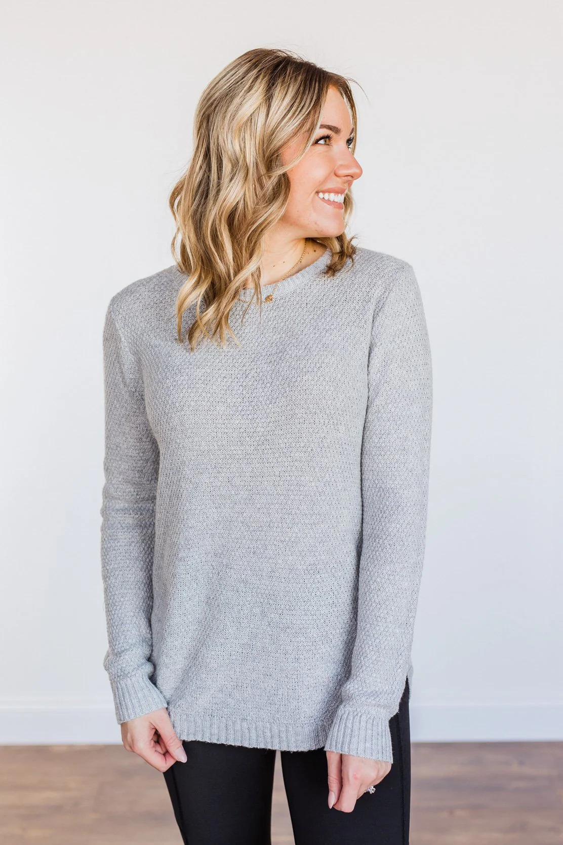 Runway Beauty Knit Sweater- Light Grey - Image 6