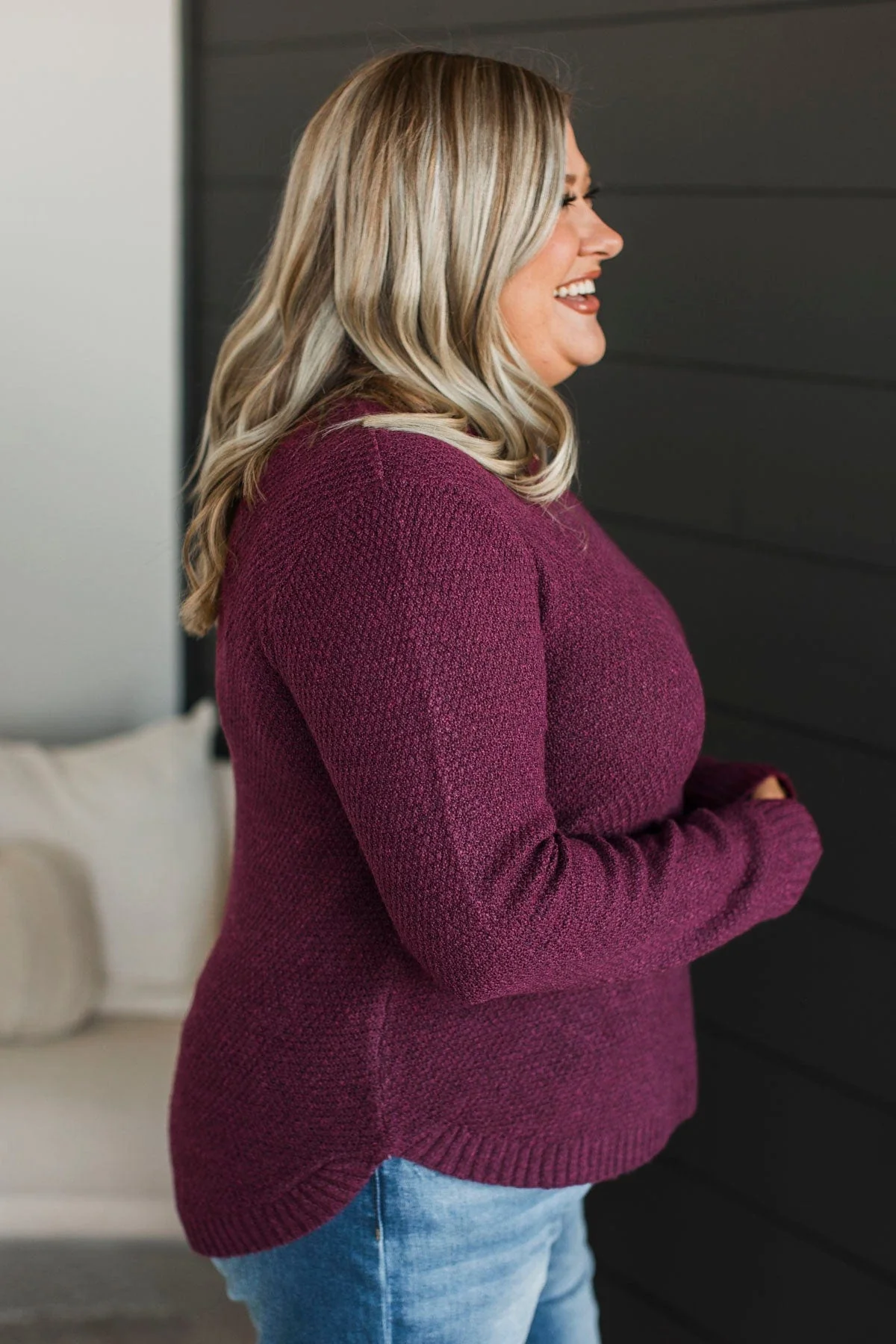 Runway Beauty Knit Sweater- Mulberry - Image 6