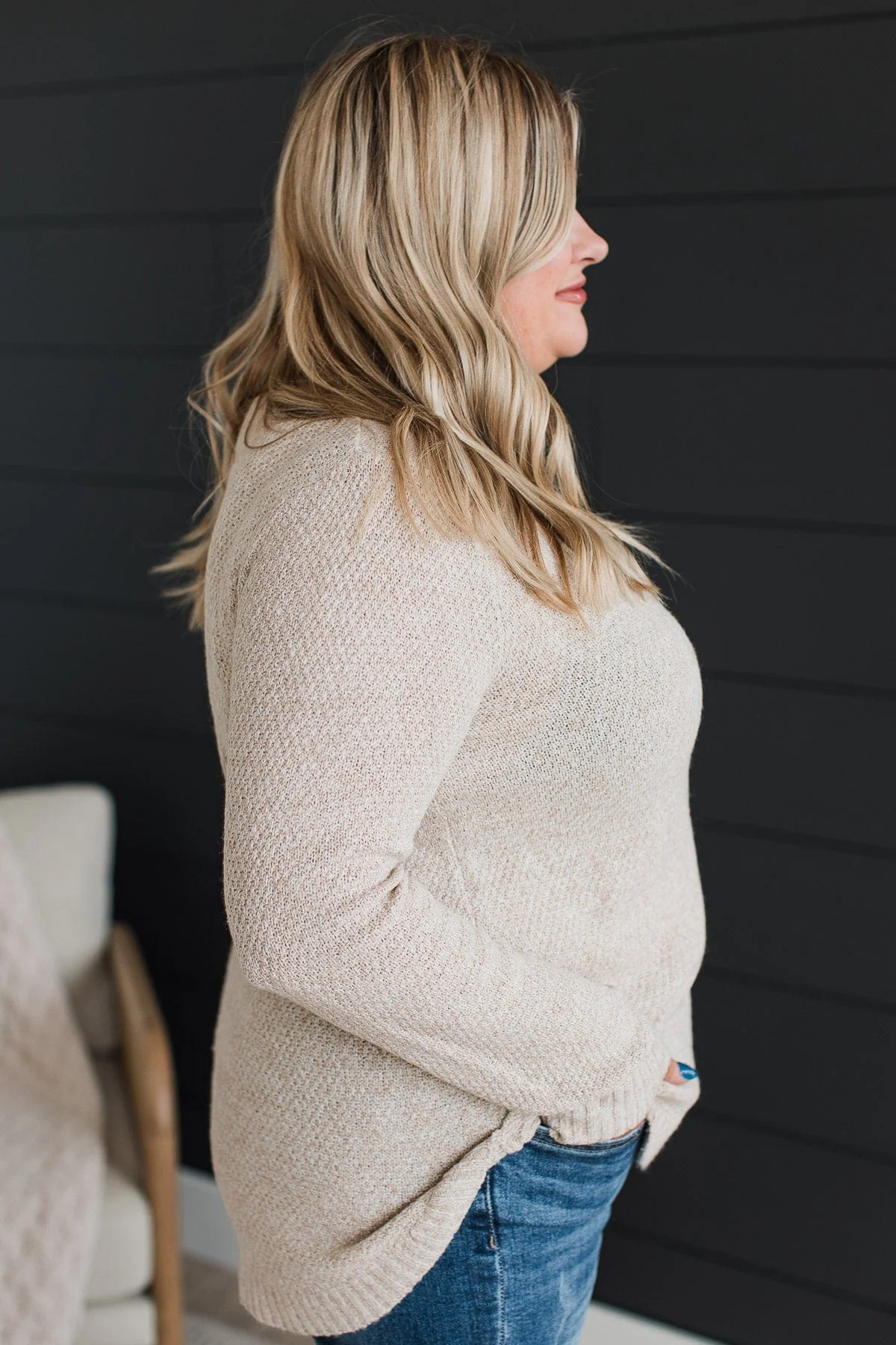 Runway Beauty Knit Sweater- Oatmeal - Image 6