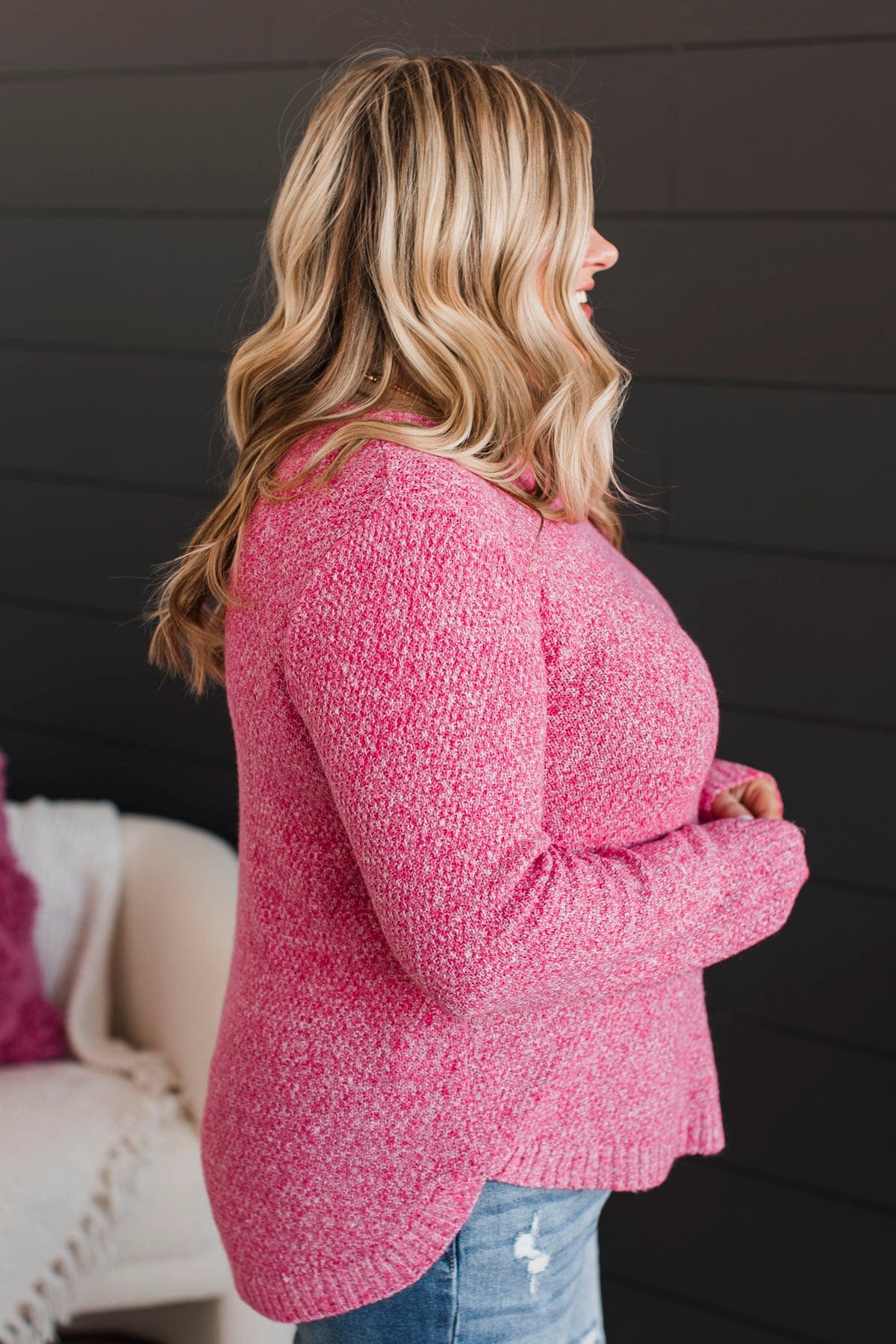 Runway Beauty Knit Sweater- Pink - Image 11