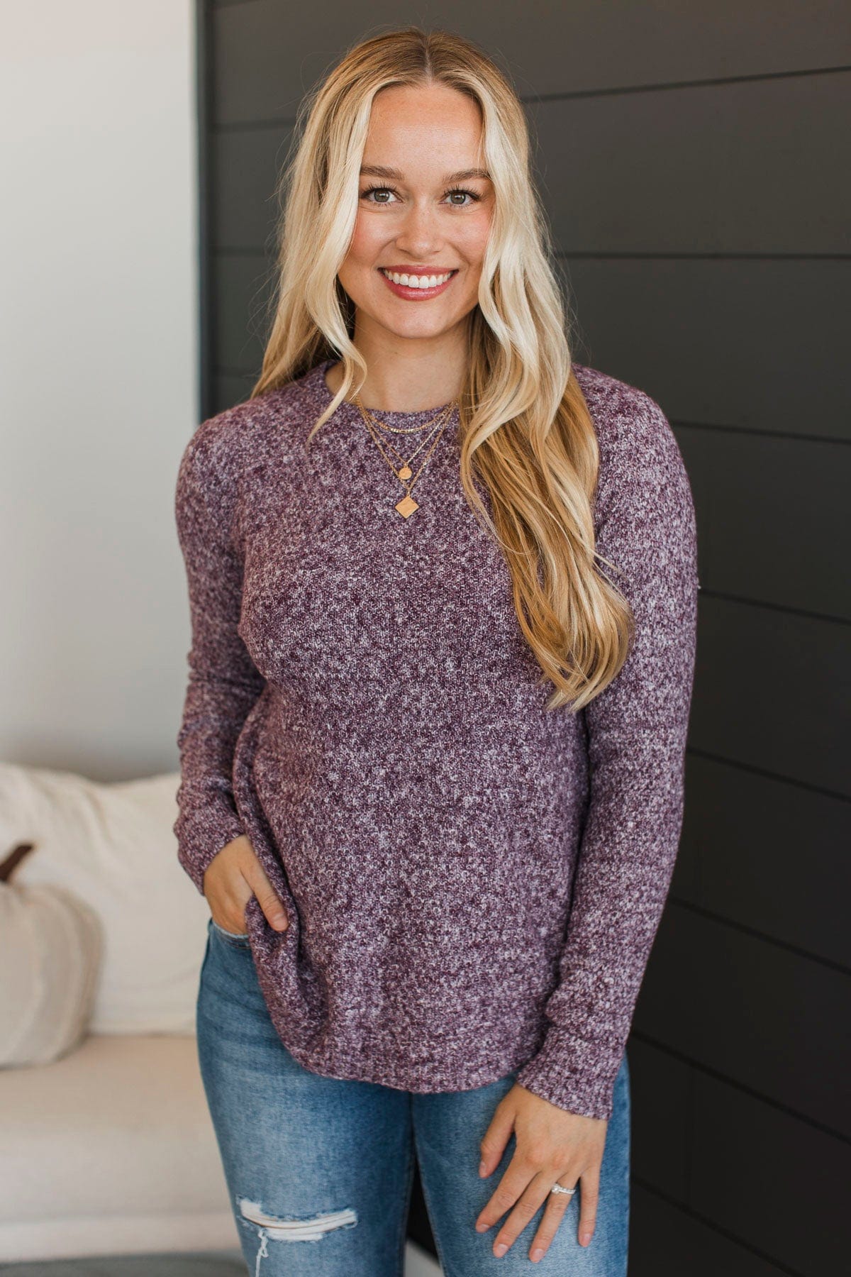 Runway Beauty Knit Sweater- Purple - Image 4