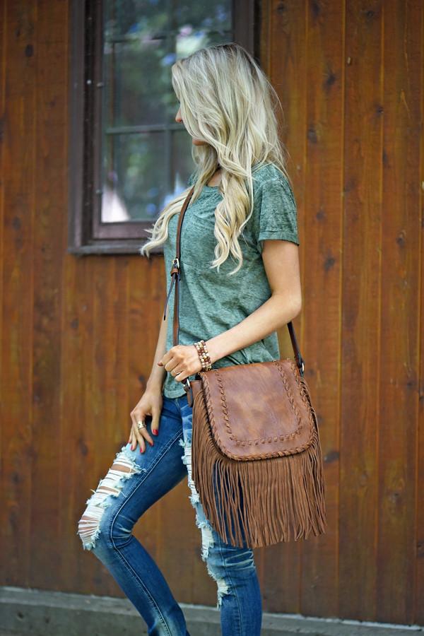 Rust Fringe Purse - Image 2
