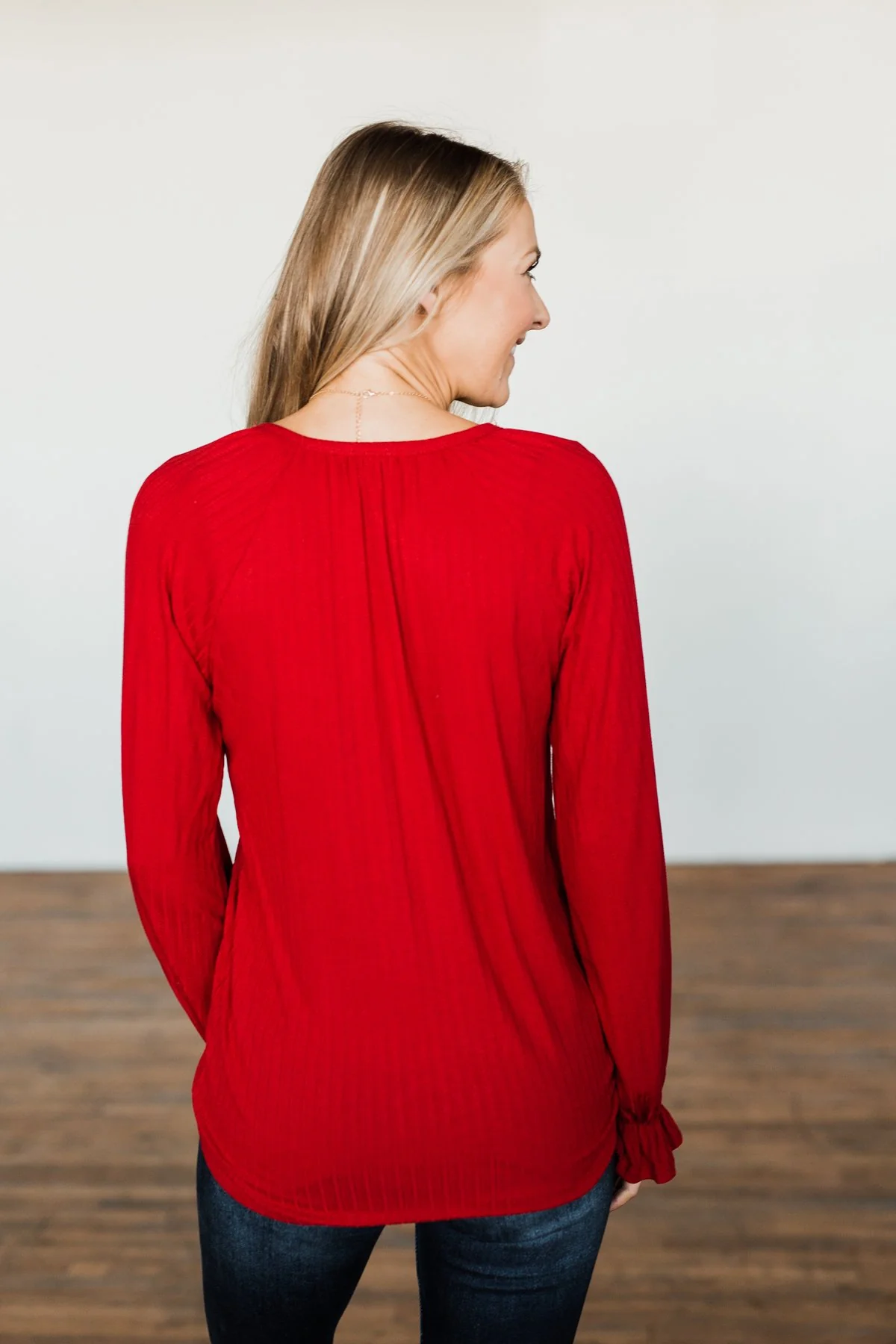 Sail Away With Me Knit Button Top- Holiday Red - Image 15