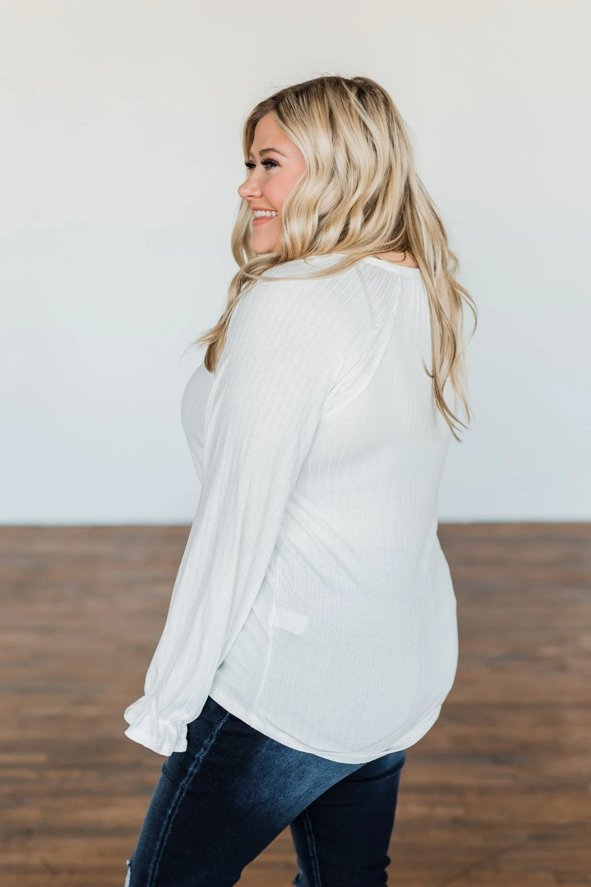 Sail Away With Me Knit Button Top- Ivory - Image 8