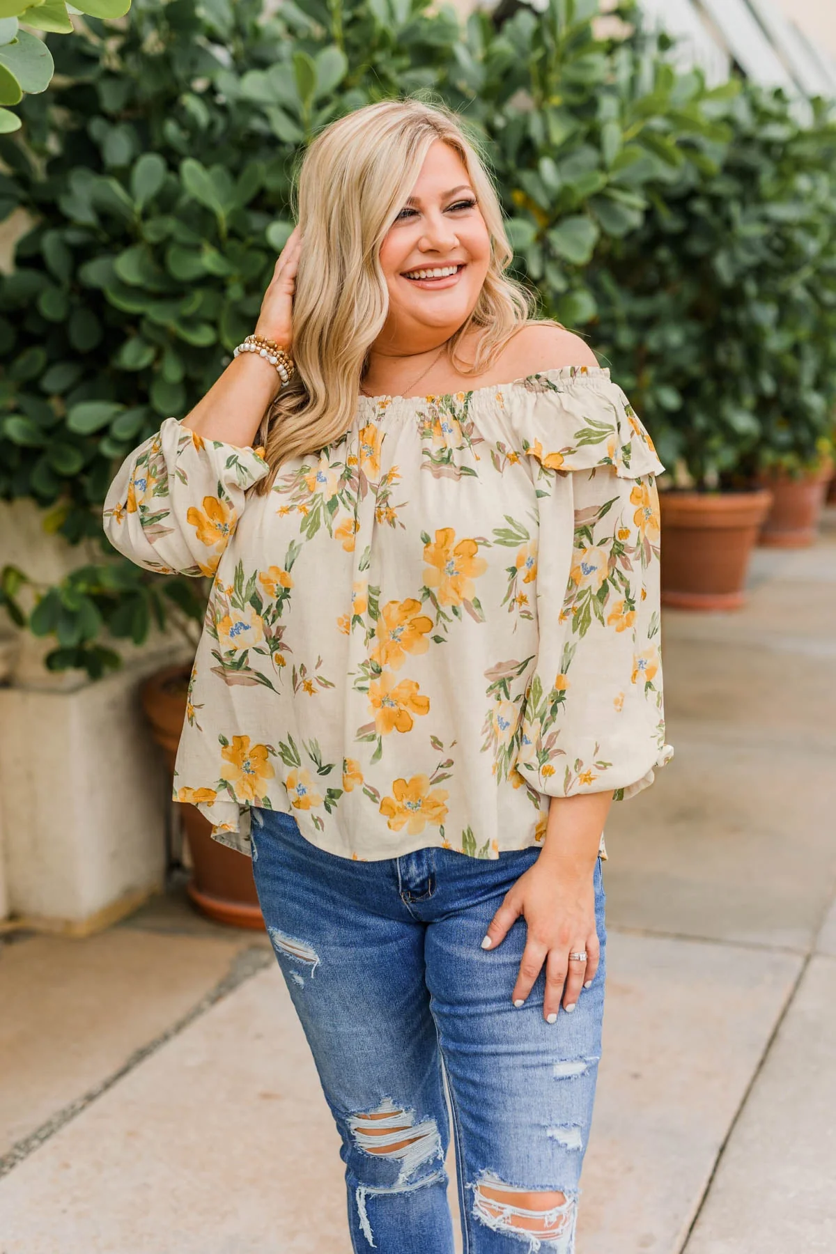 Lost In Paradise Floral Blouse- Cream - Image 2