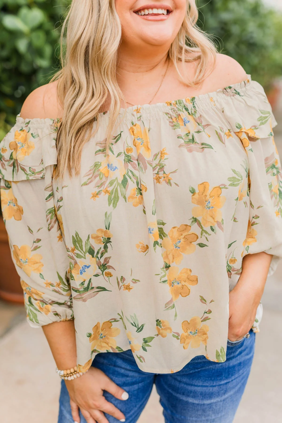 Lost In Paradise Floral Blouse- Cream - Image 6