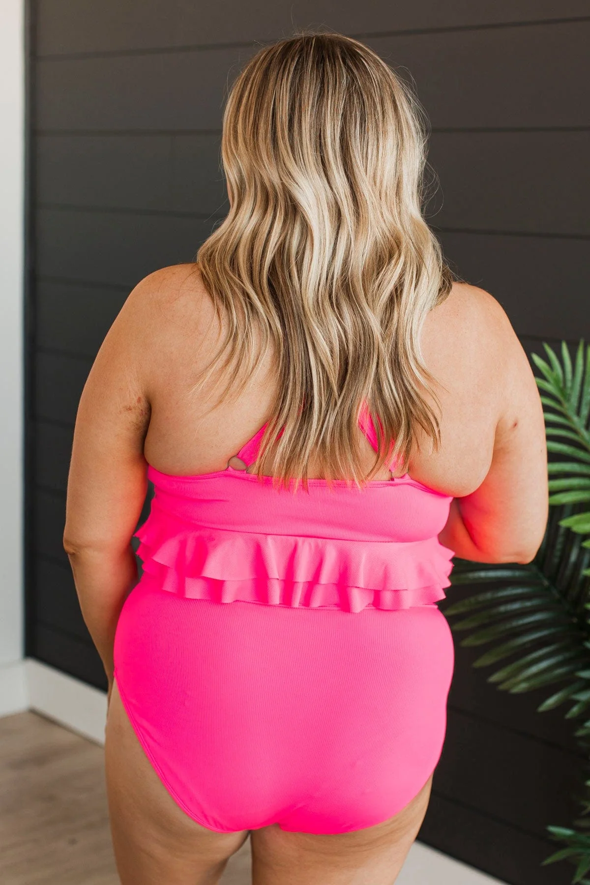 Sandy Shores Swim Bottoms- Hot Pink Ribbed - Image 6