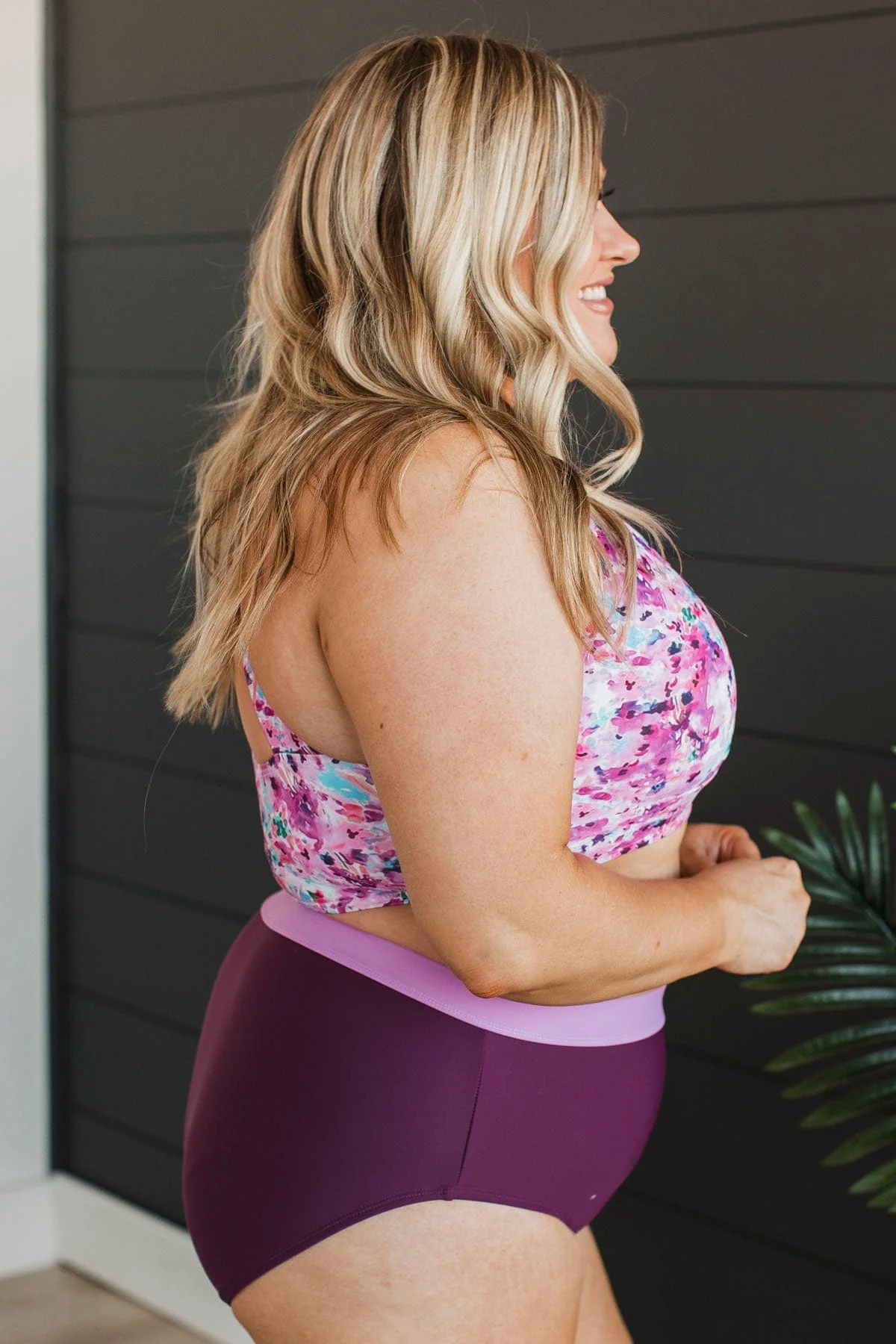 Sandy Shores Swim Bottoms- Plum & Lavender - Image 3