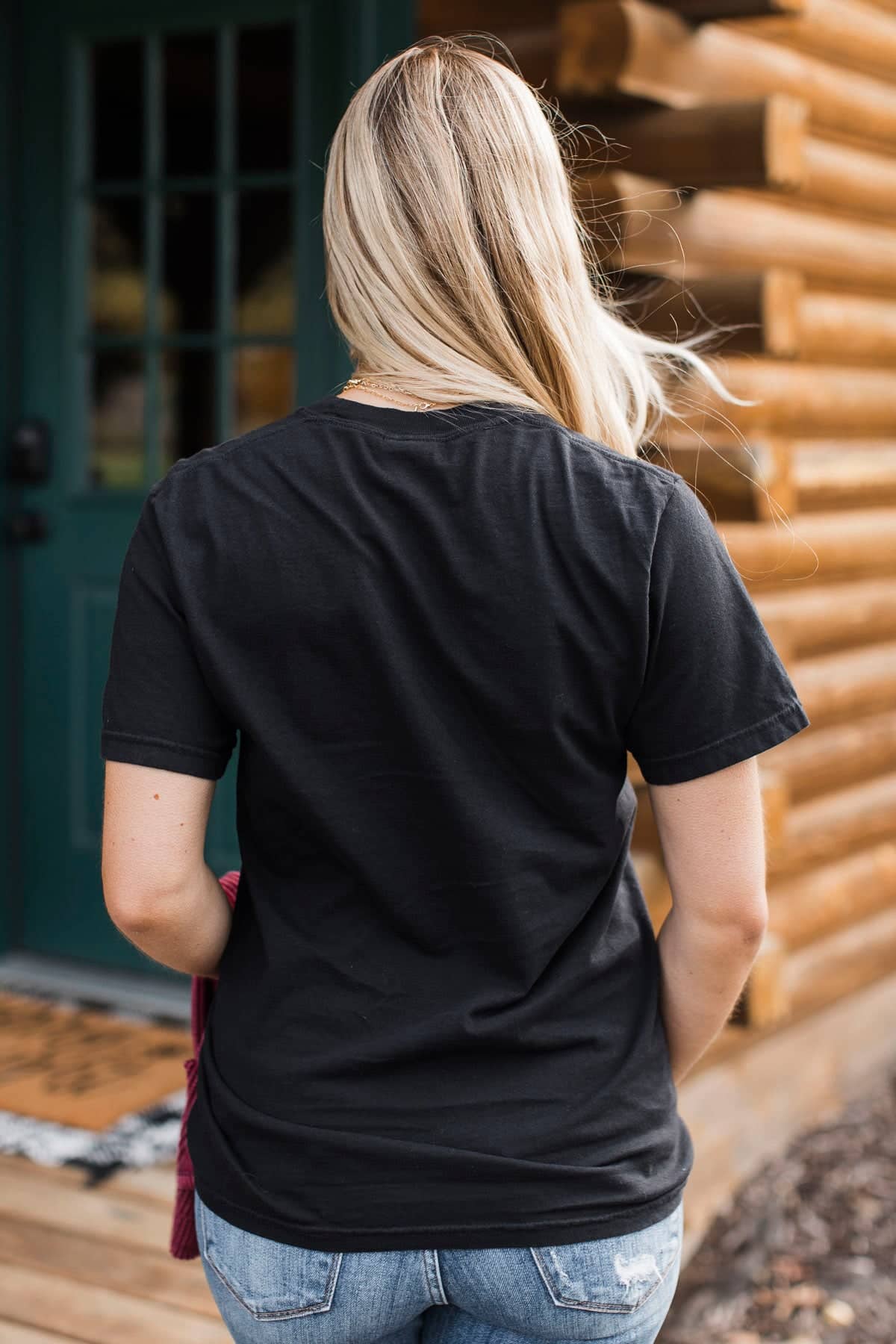 Santa Sparkles Graphic Tee- Black - Image 8