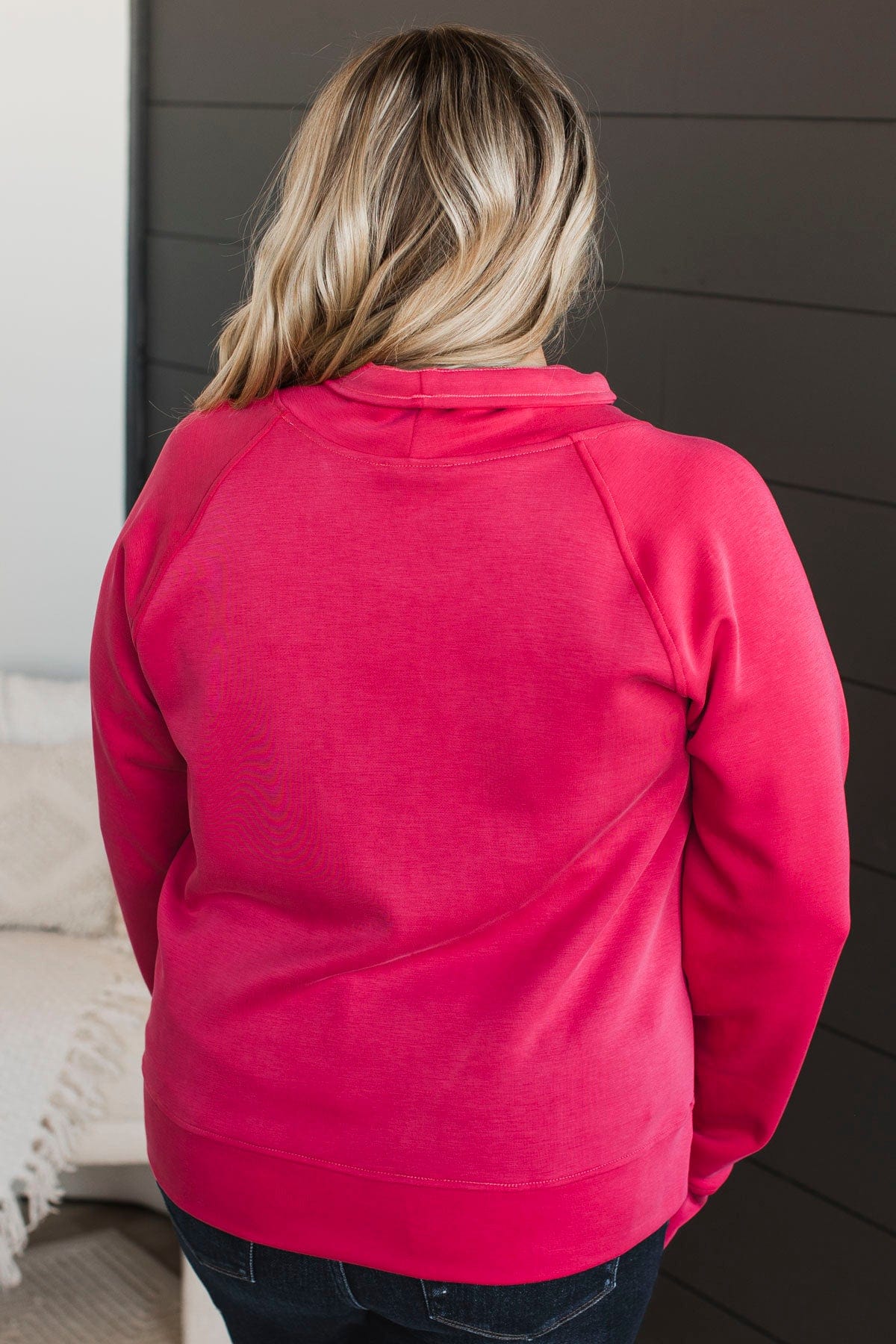 Saturday Strolls Cowl Neck Top- Magenta - Image 8