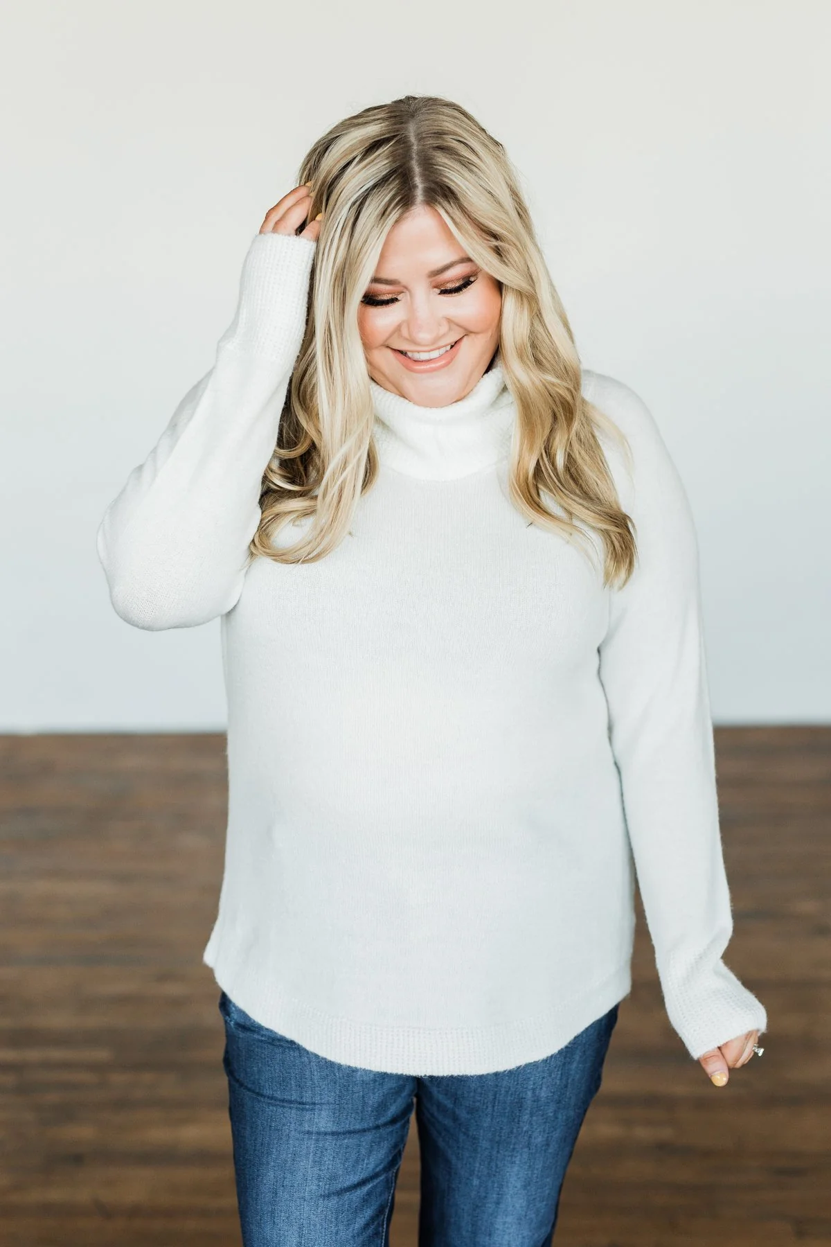 Say My Name Cowl Neck Sweater- Ivory - Image 5