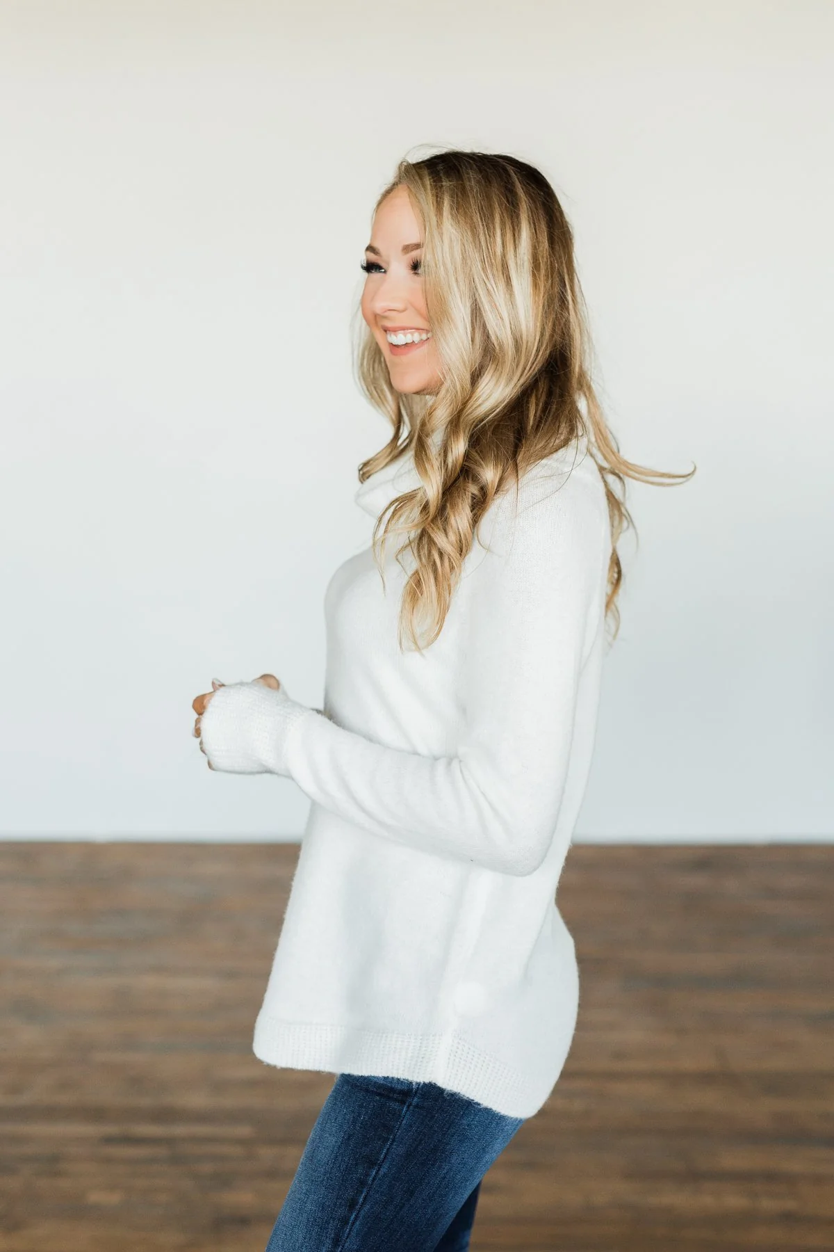 Say My Name Cowl Neck Sweater- Ivory - Image 7